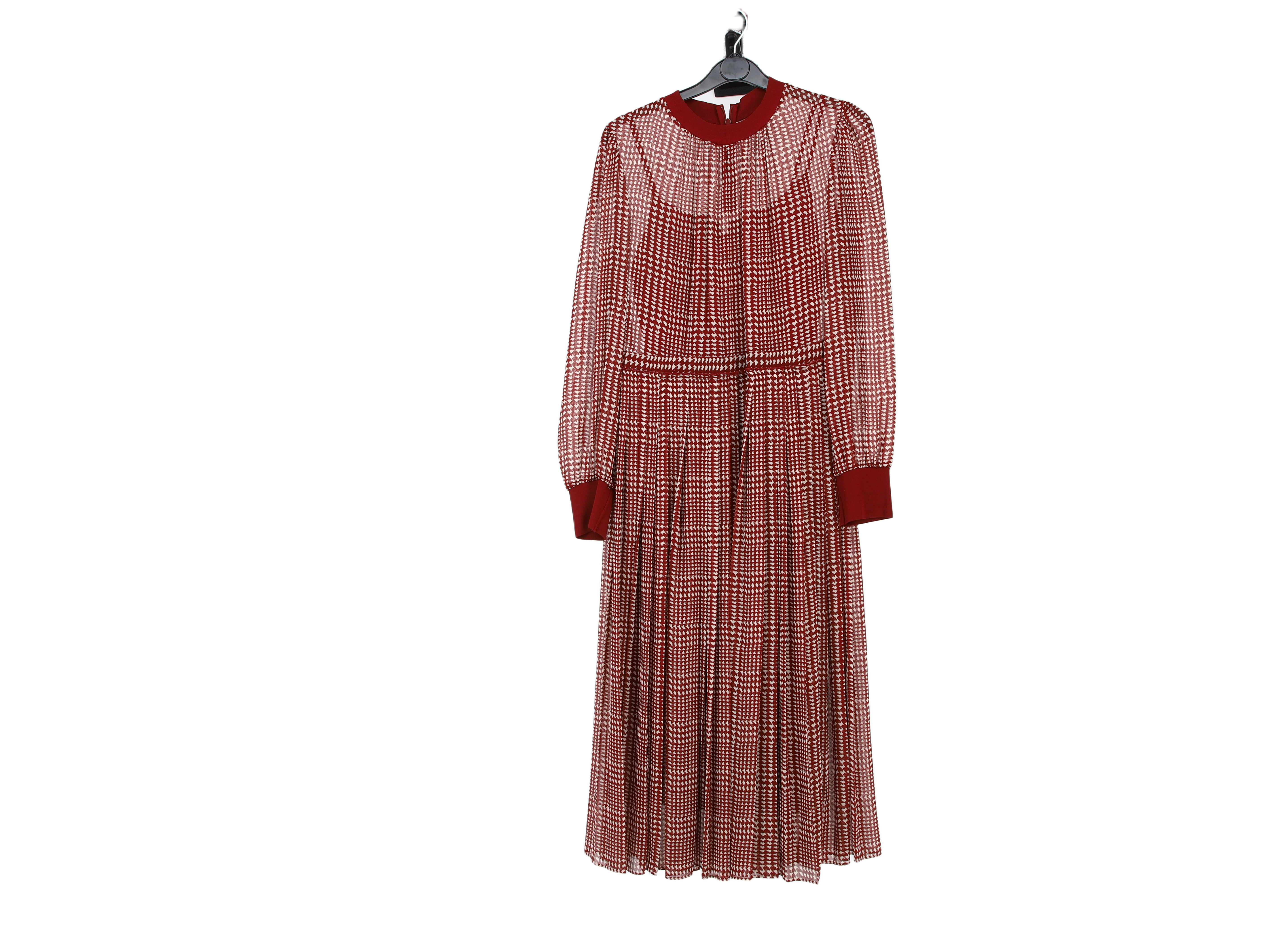 LK Bennett Red Pleated Maxi Dress Size 12