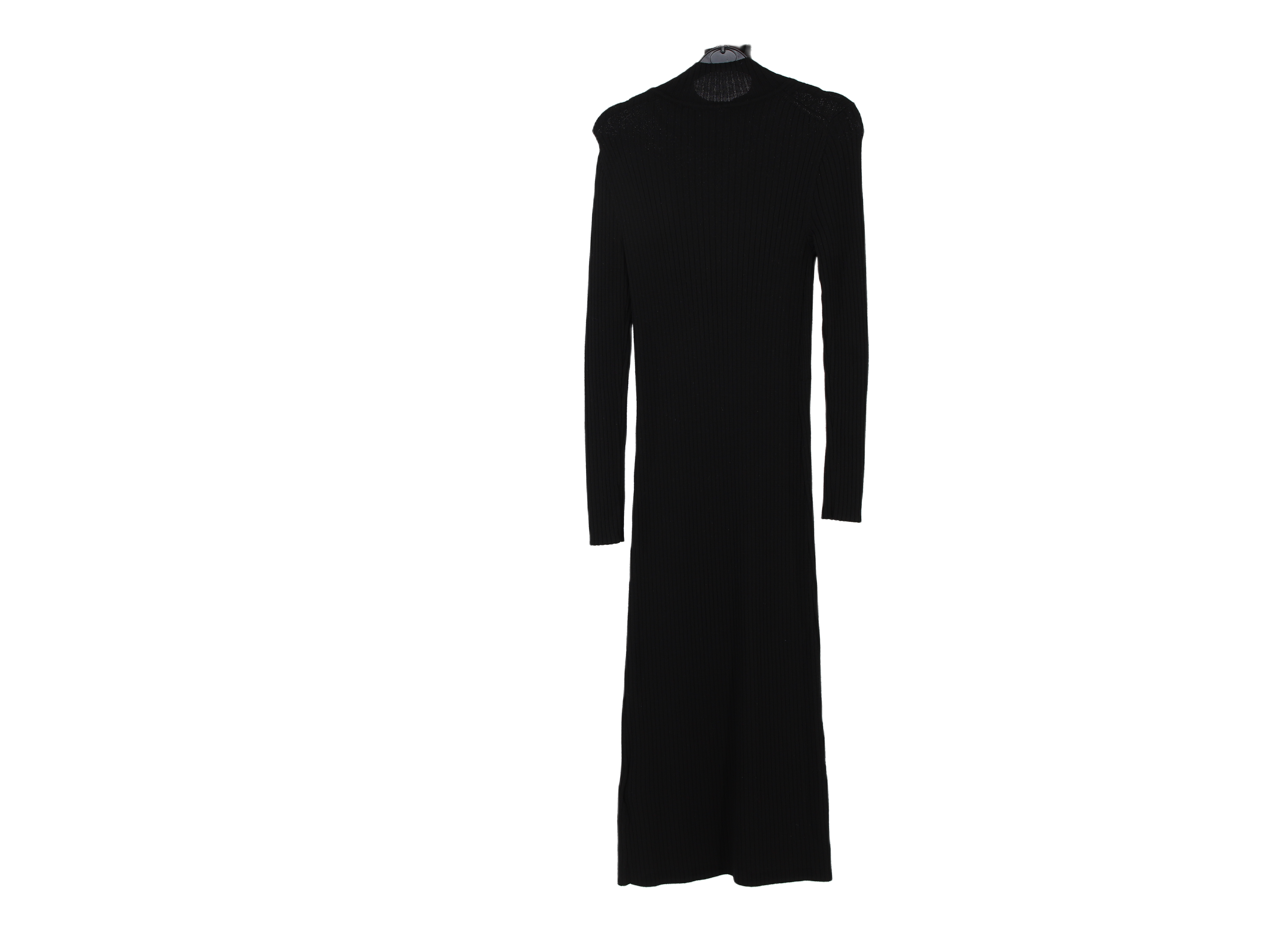 LK Bennett Black Ribbed Turtleneck Maxi Dress Size S