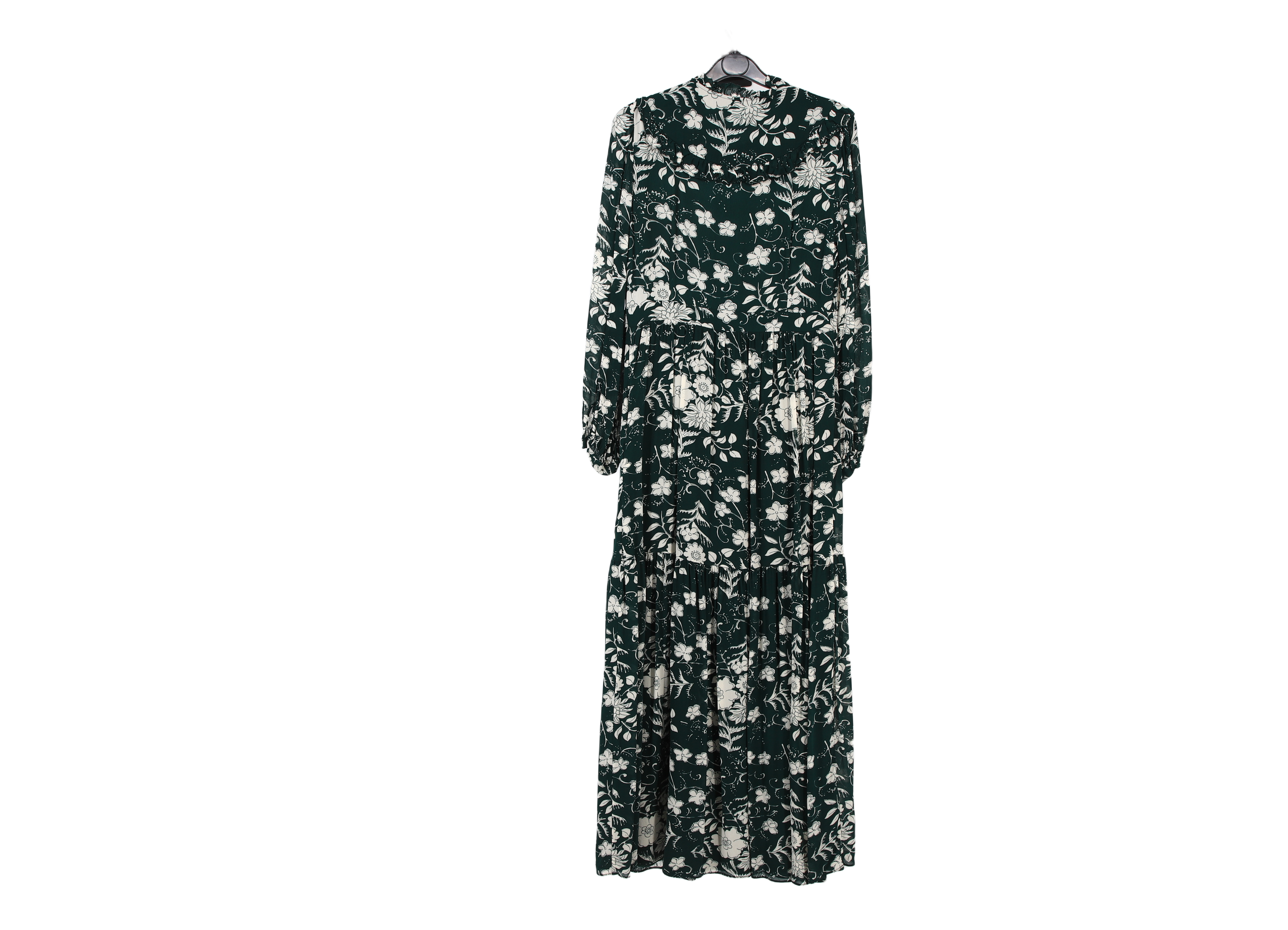 LK Bennett Green Tiered Maxi Dress