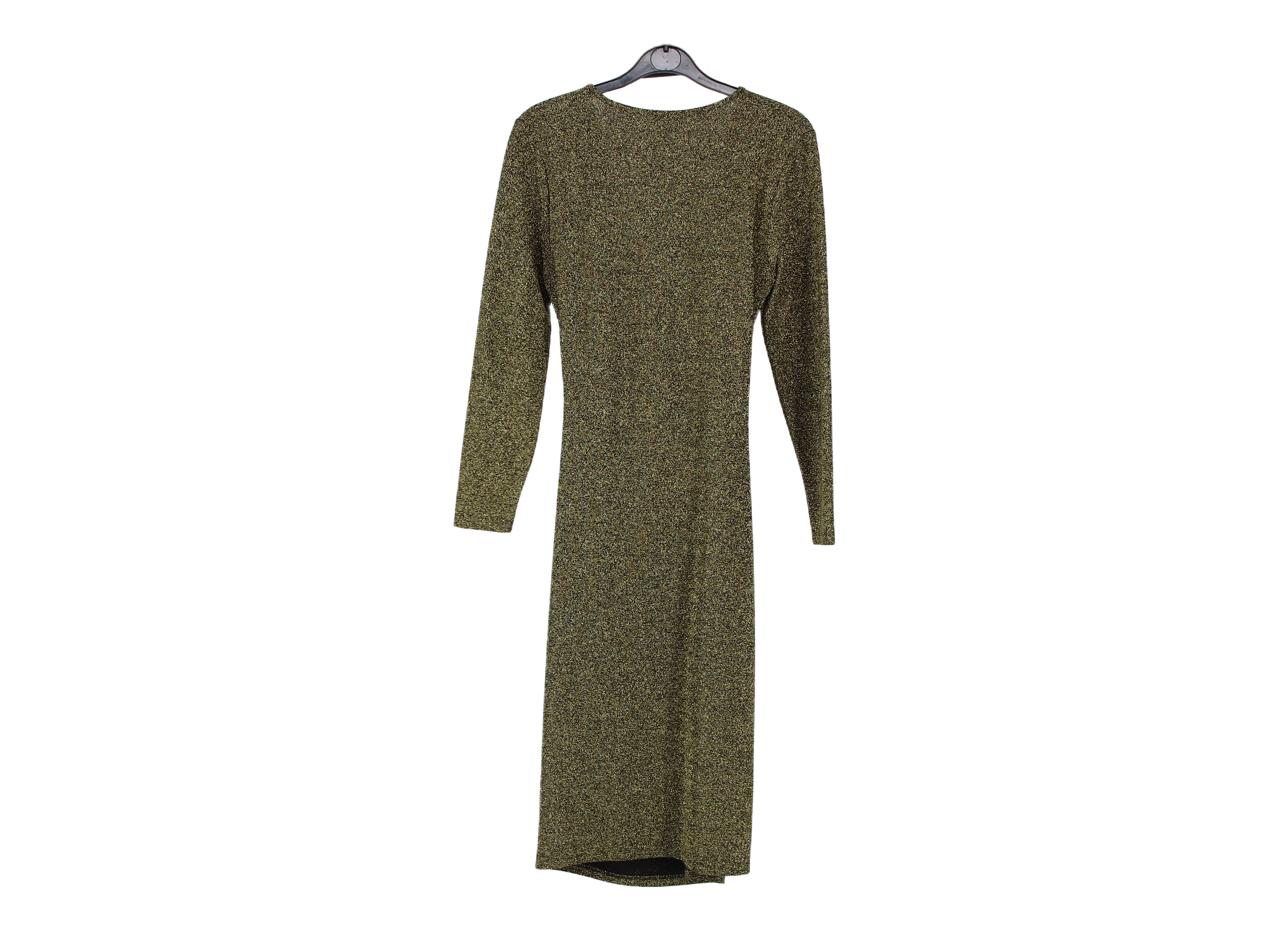 LK Bennett Gold Draped Ruched Maxi Wrap Dress Size 10