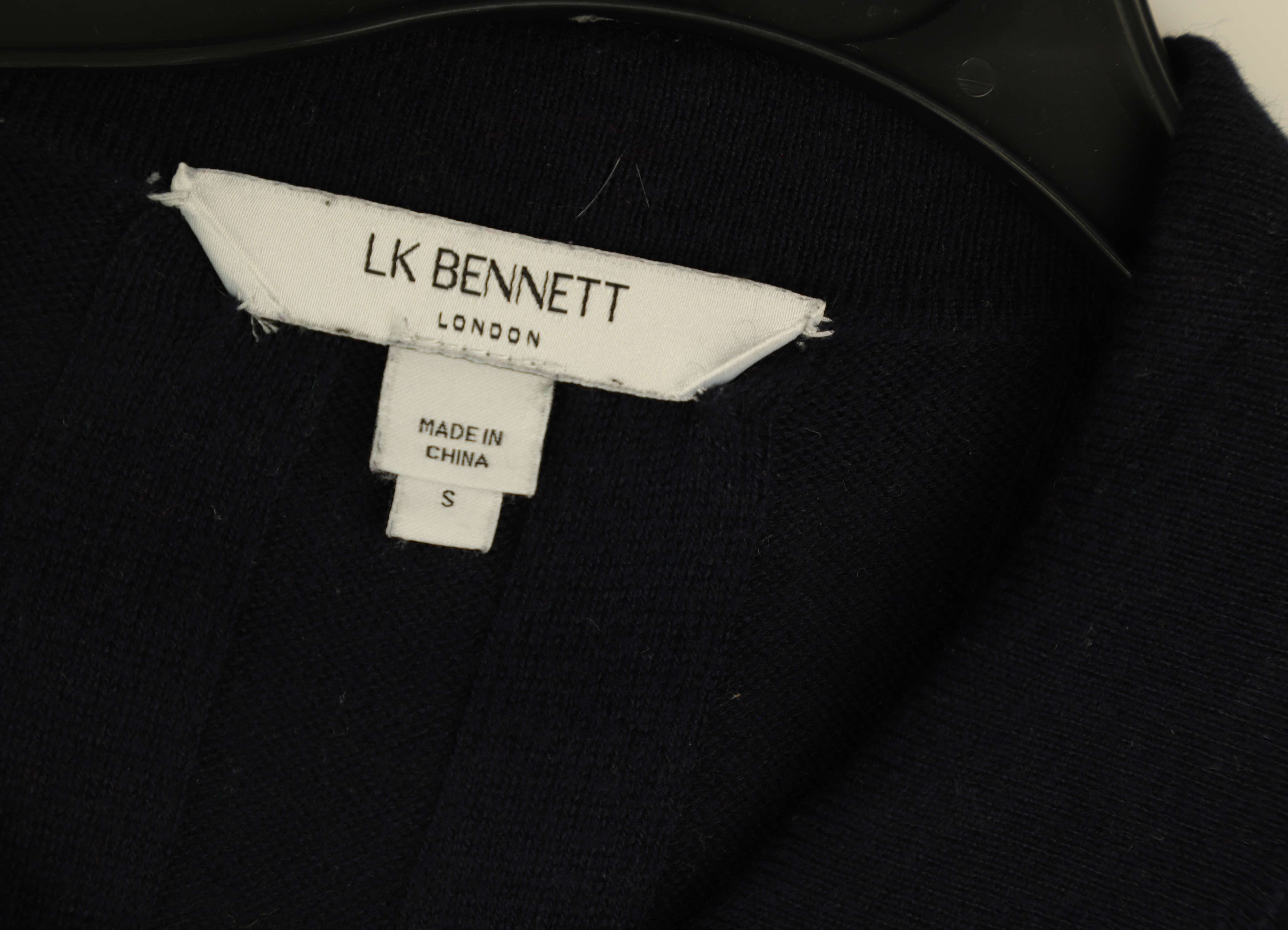 LK Bennett Navy Ribbed Maxi Shirt Dress