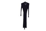 LK Bennett Navy Ribbed Maxi Shirt Dress