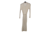 LK Bennett Beige Ribbed Maxi Shirt Dress