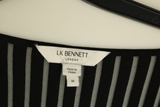 LK Bennett Black Sheer Striped Midi Dress