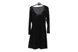 LK Bennett Black Sheer Striped Midi Dress