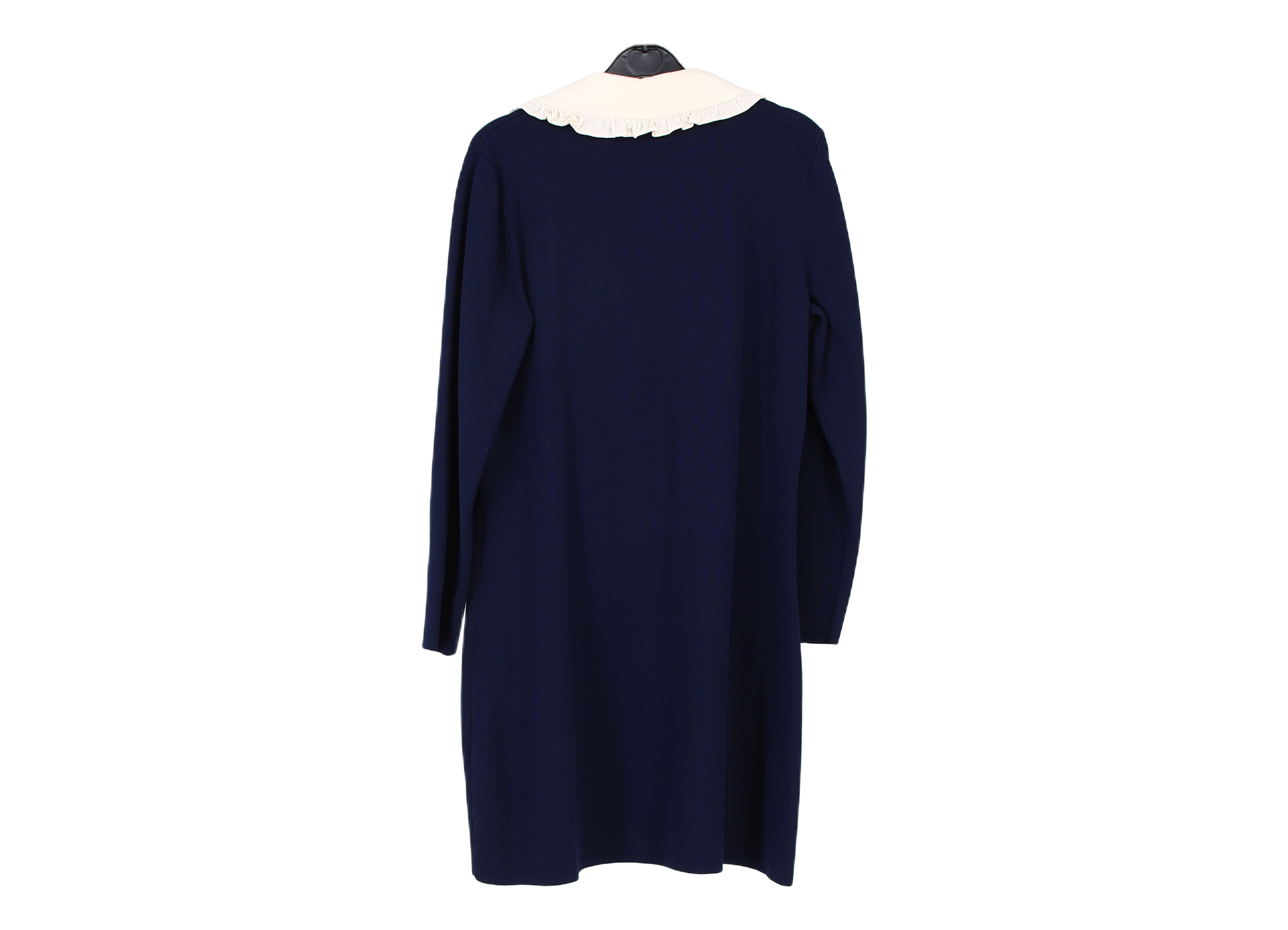 LK Bennett Navy Ruffled Midi Dress Size M