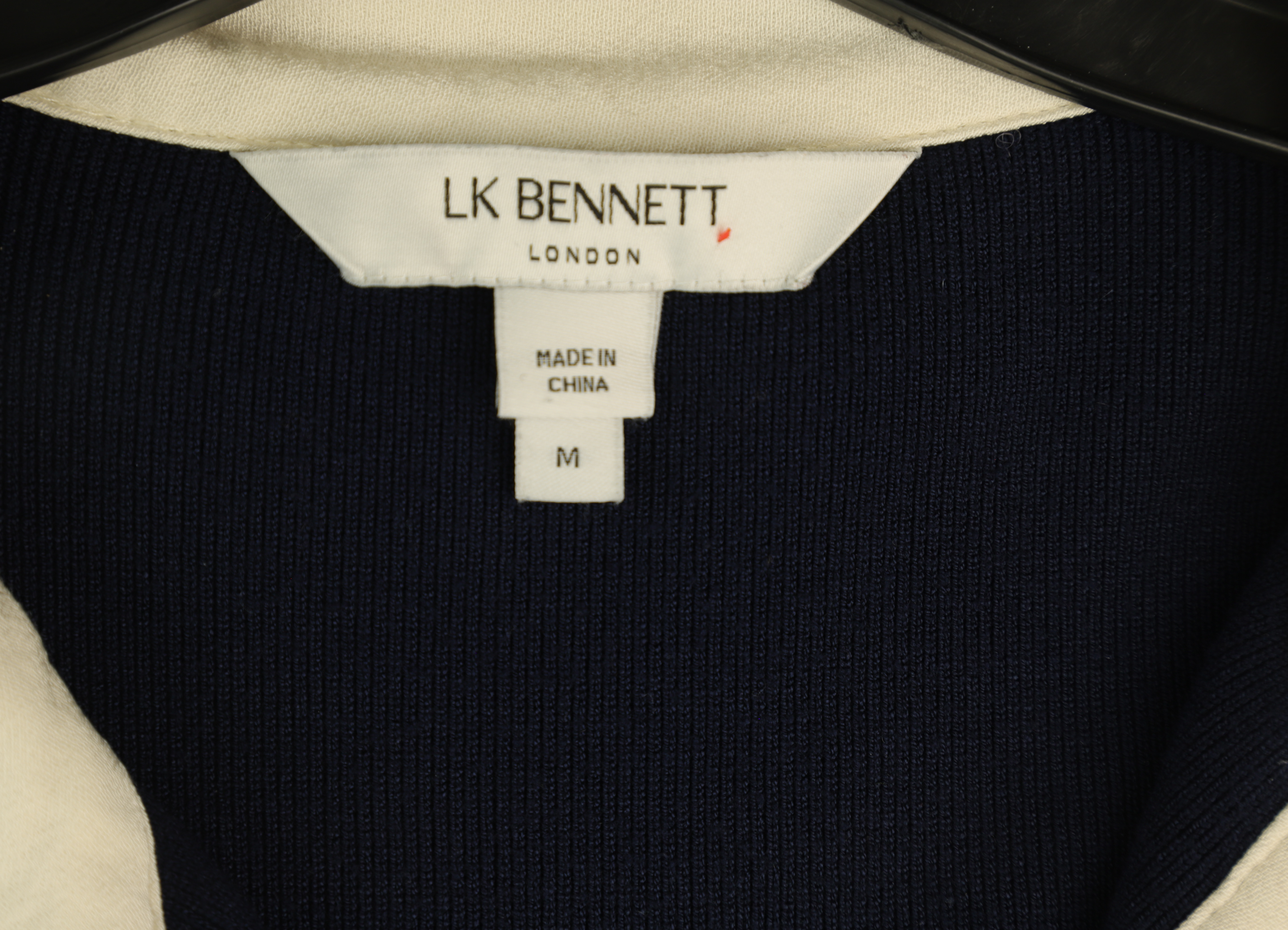 LK Bennett Navy Ruffled Midi Dress Size M