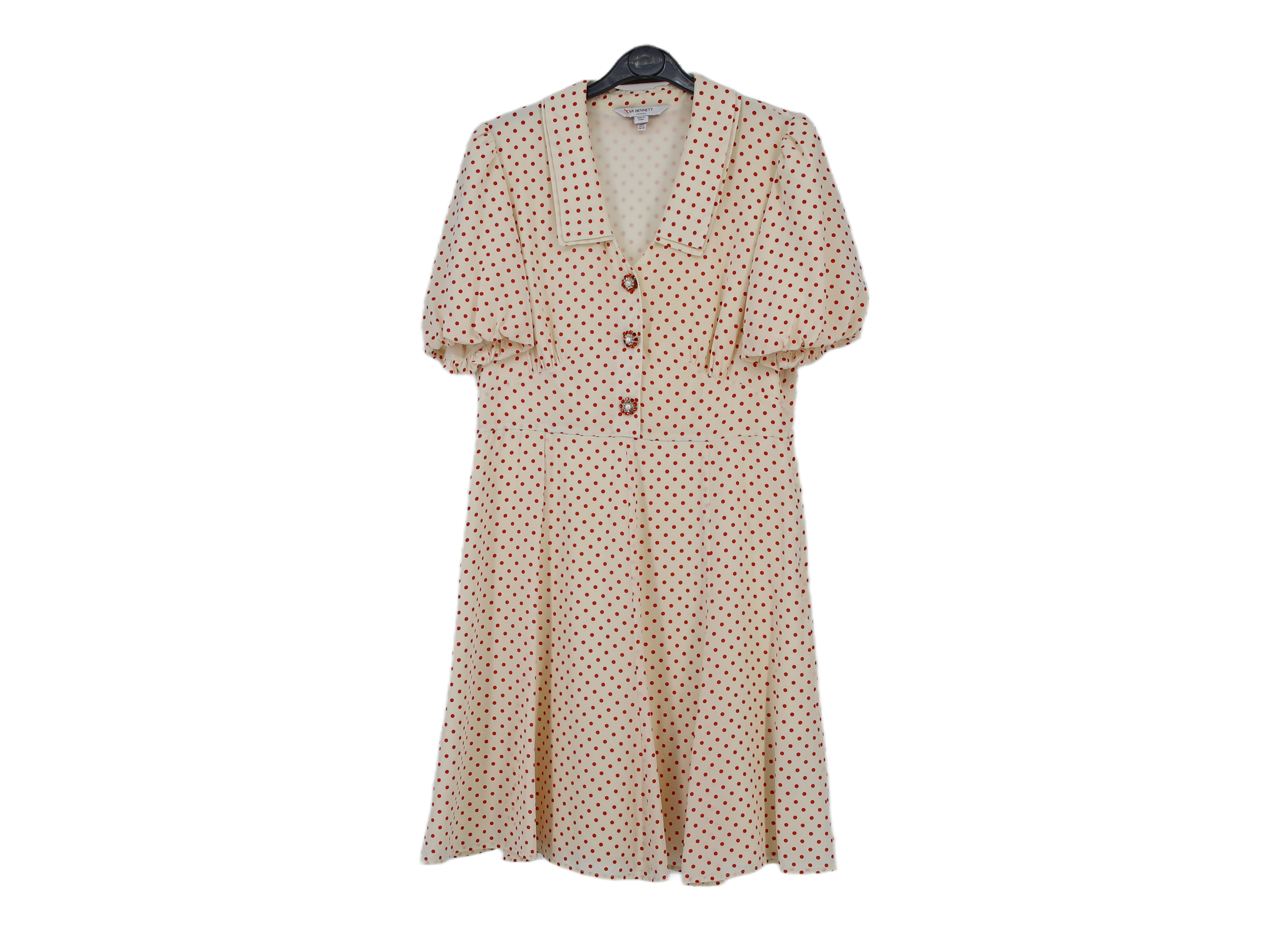 LK Bennett Beige Button-Front Midi Dress Size 12
