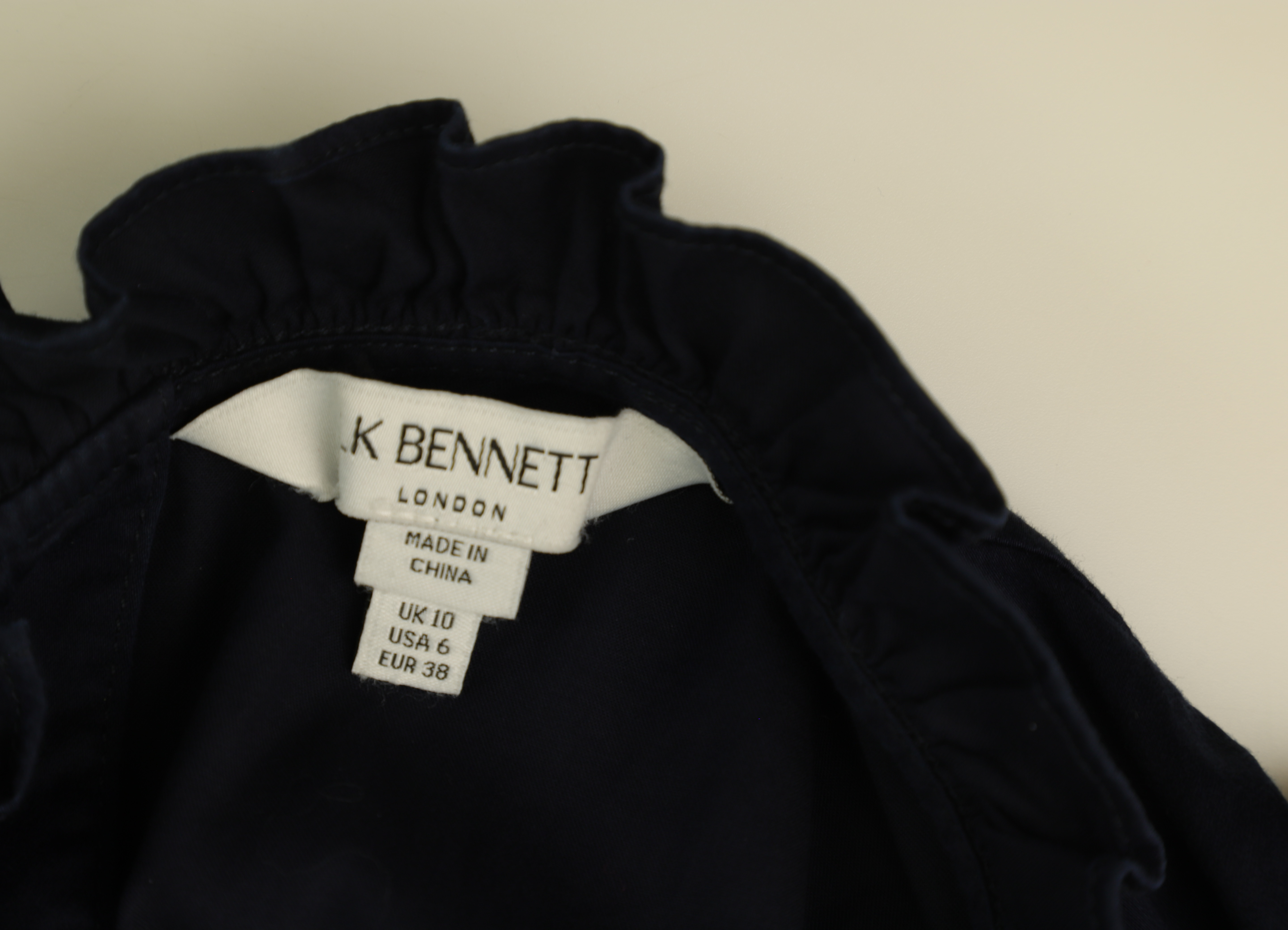 LK Bennett Navy Peplum Maxi Dress Size 10