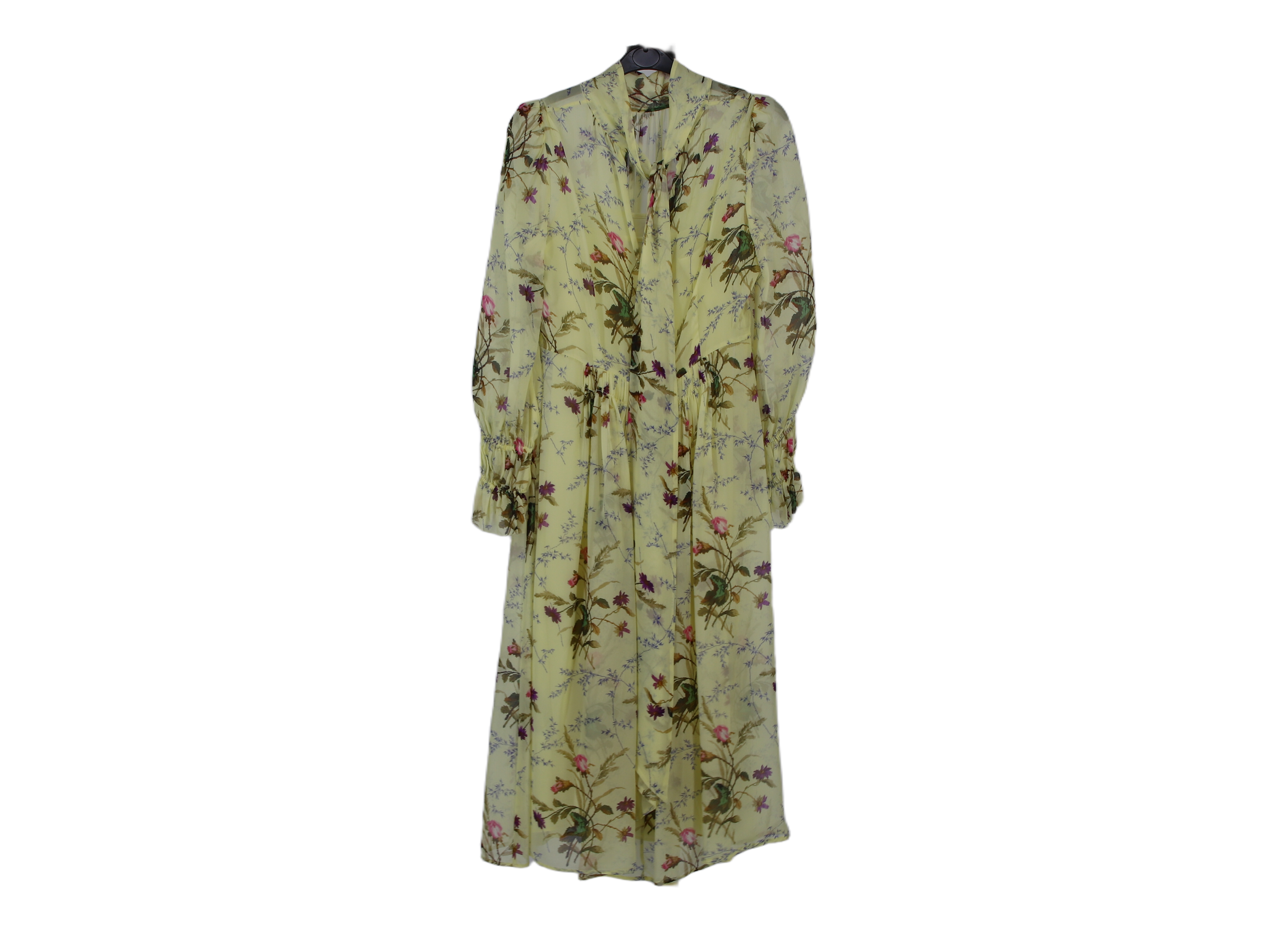 LK Bennett Yellow Floral Gathered Maxi Dress