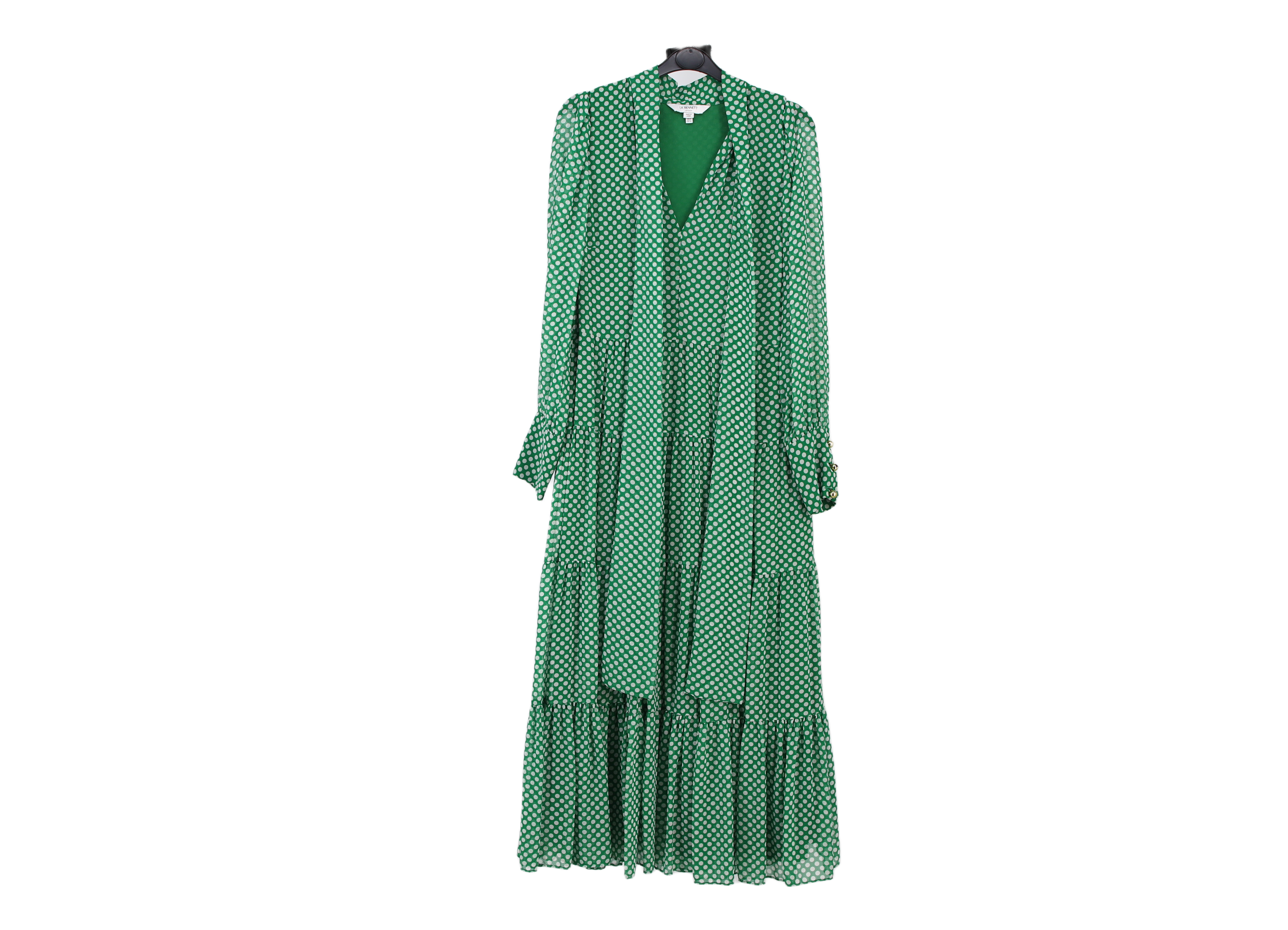 LK Bennett Green Tiered Maxi Dress