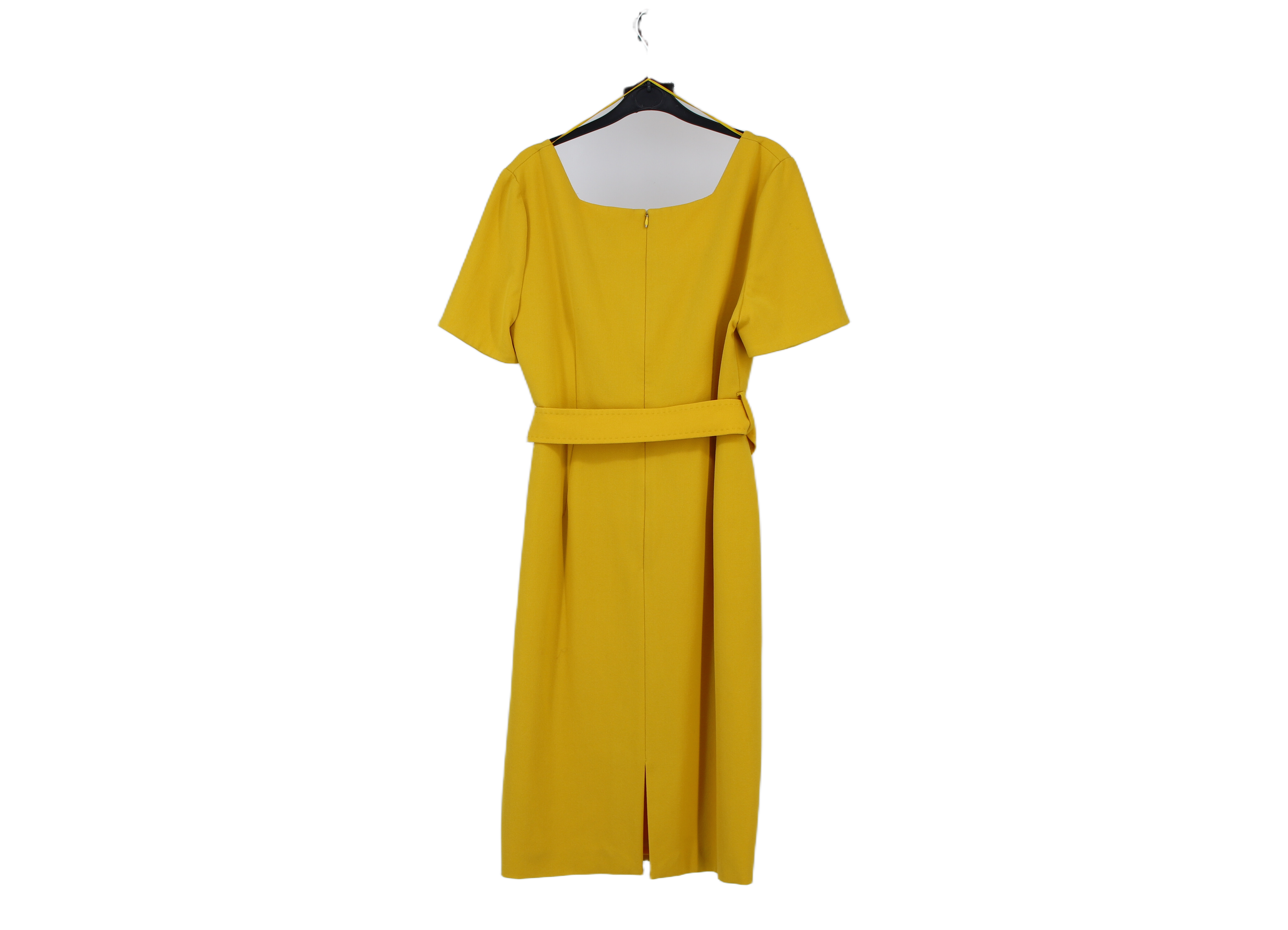 LK Bennett Yellow Belted Sheath Maxi Dress Size 14