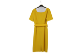 LK Bennett Yellow Belted Sheath Maxi Dress Size 14