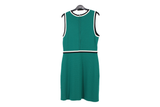 LK Bennett Green A-line Contrast Trim Midi Dress Size L