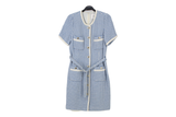 LK Bennett Blue Tailored Belted Maxi Dress Size 12