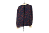 LK Bennett Navy Floral Long Button-Front Blouse Size 12