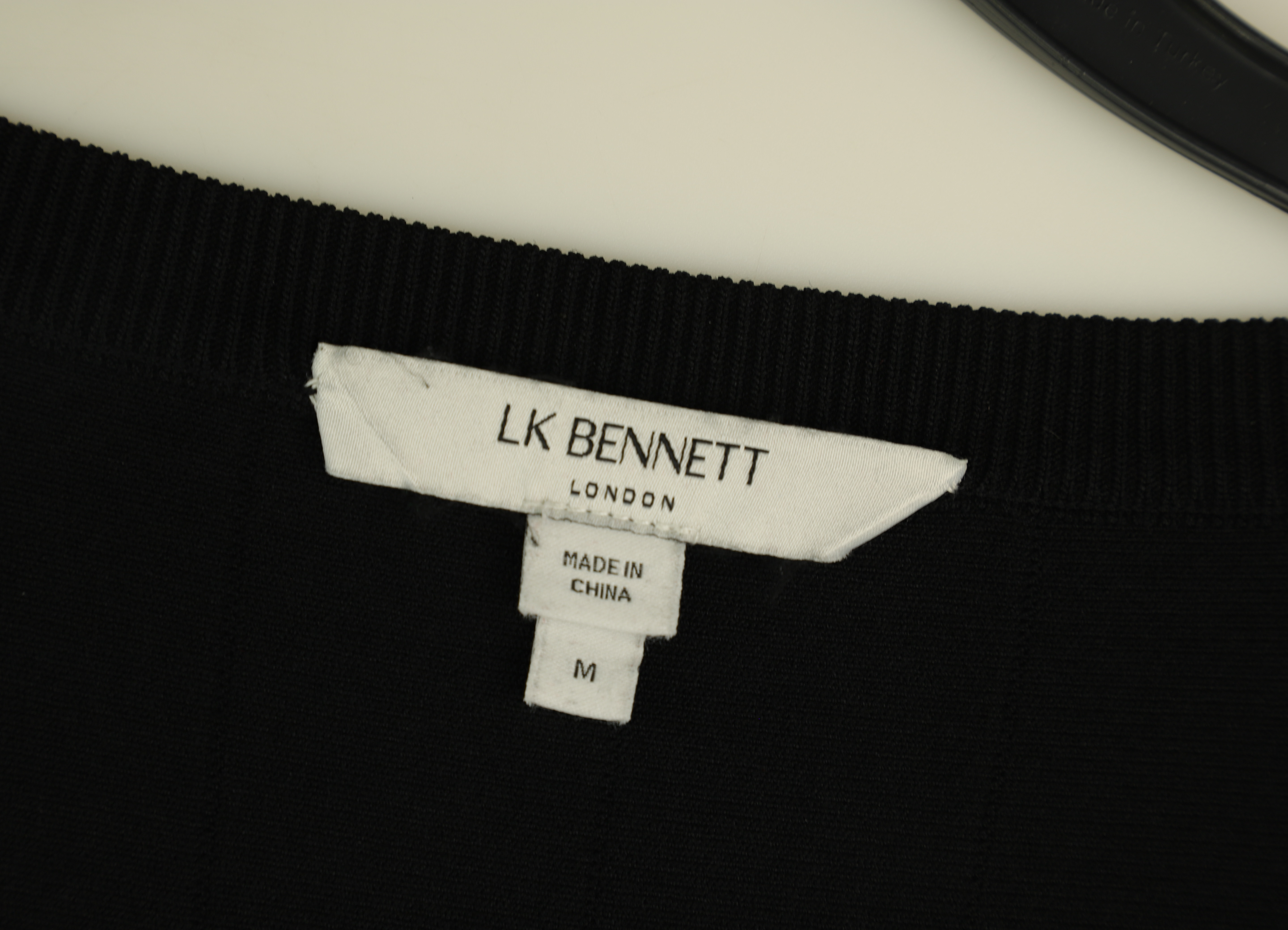 LK Bennett Black Ribbed Pleated Maxi Dress Size M