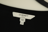 LK Bennett Black Ribbed Pleated Maxi Dress Size M