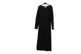 LK Bennett Black Ribbed Pleated Maxi Dress Size M
