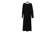 LK Bennett Black Ribbed Pleated Maxi Dress Size M