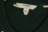 LK Bennett Green Cable-Knit Sweater Size M
