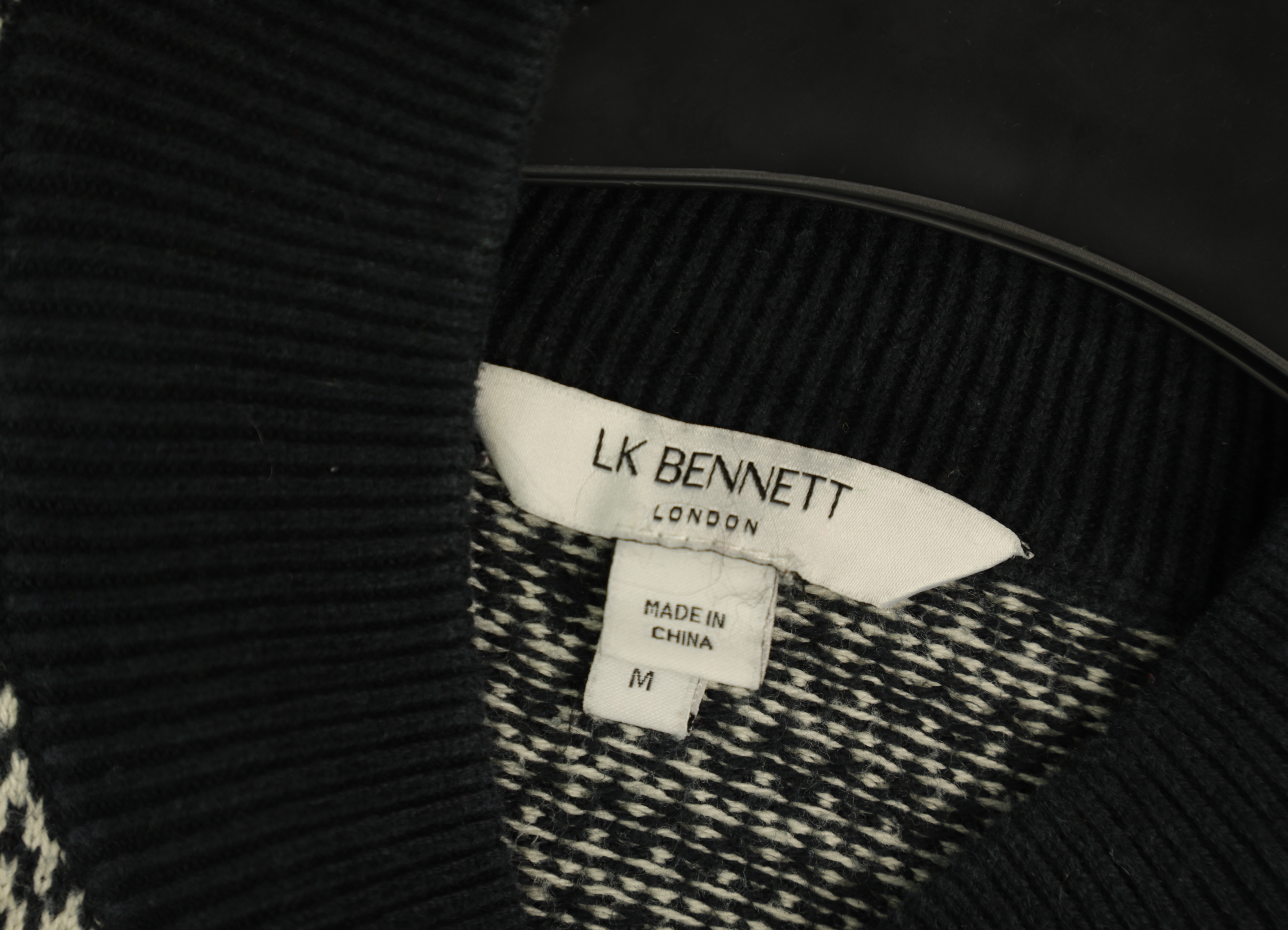 LK Bennett Black Ribbed Belted Maxi Sweater Dress Size M