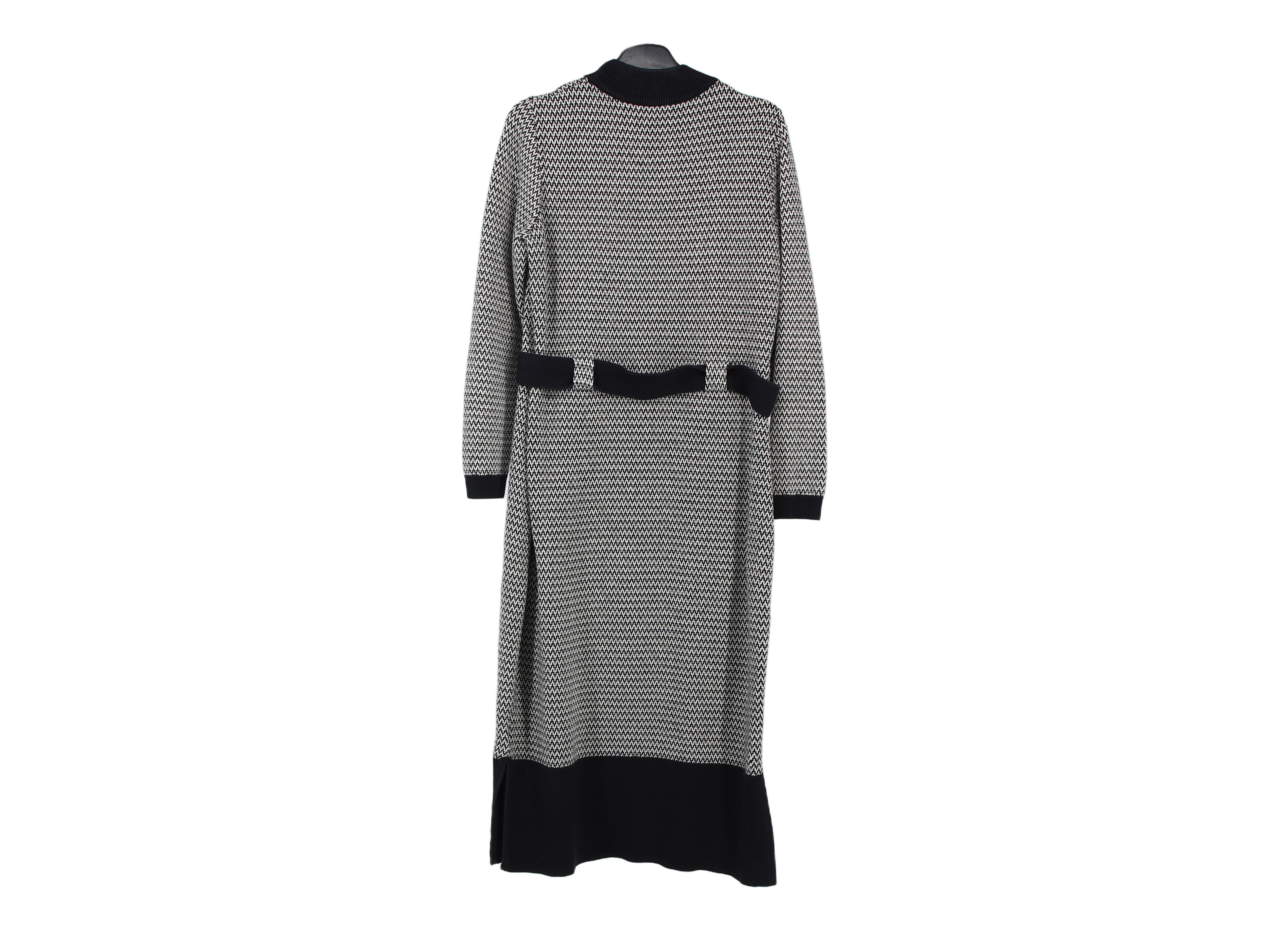 LK Bennett Black Ribbed Belted Maxi Sweater Dress Size M