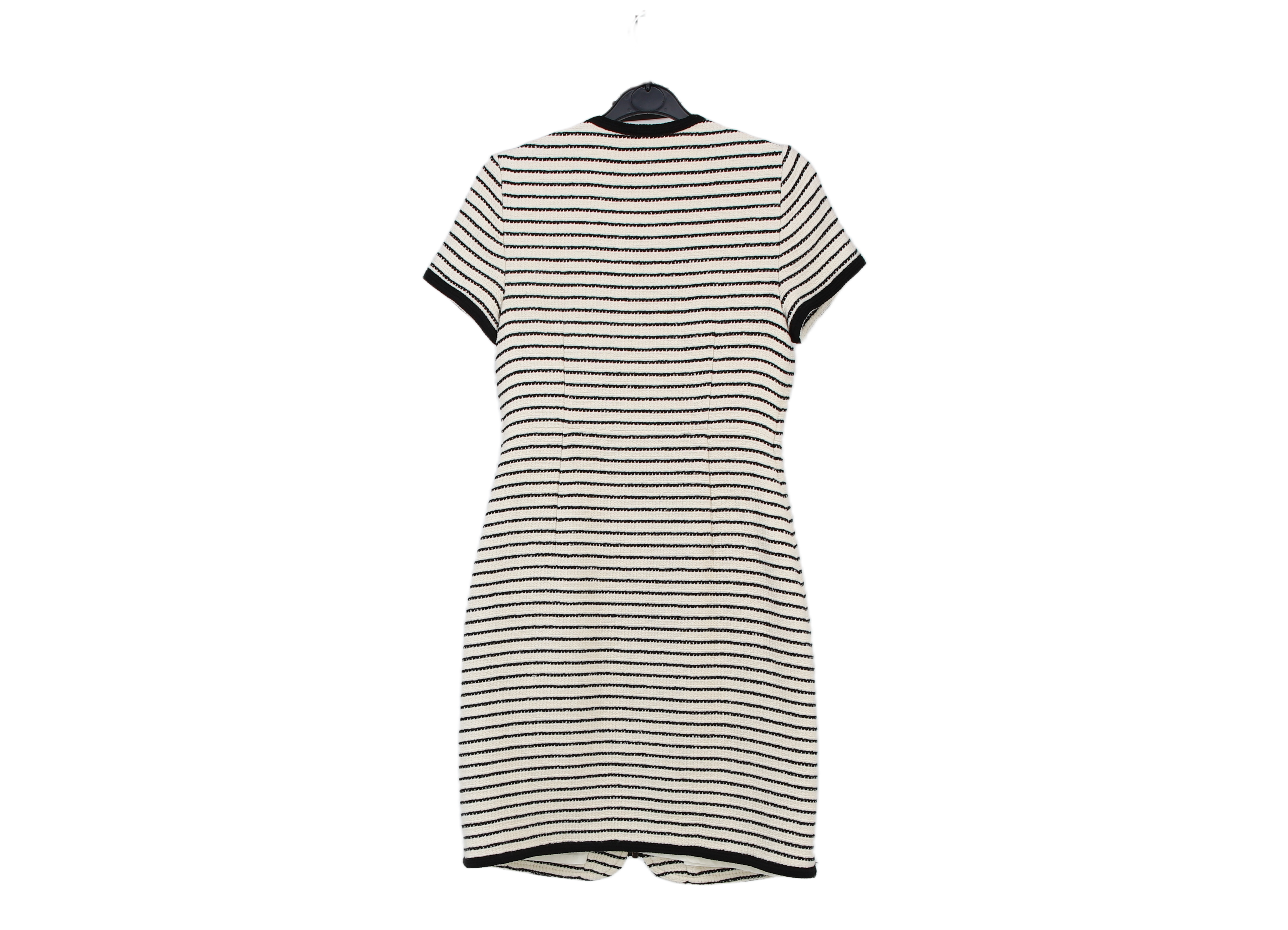 LK Bennett White Striped Pocketed Midi Dress Size 8