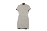 LK Bennett White Striped Pocketed Midi Dress Size 8