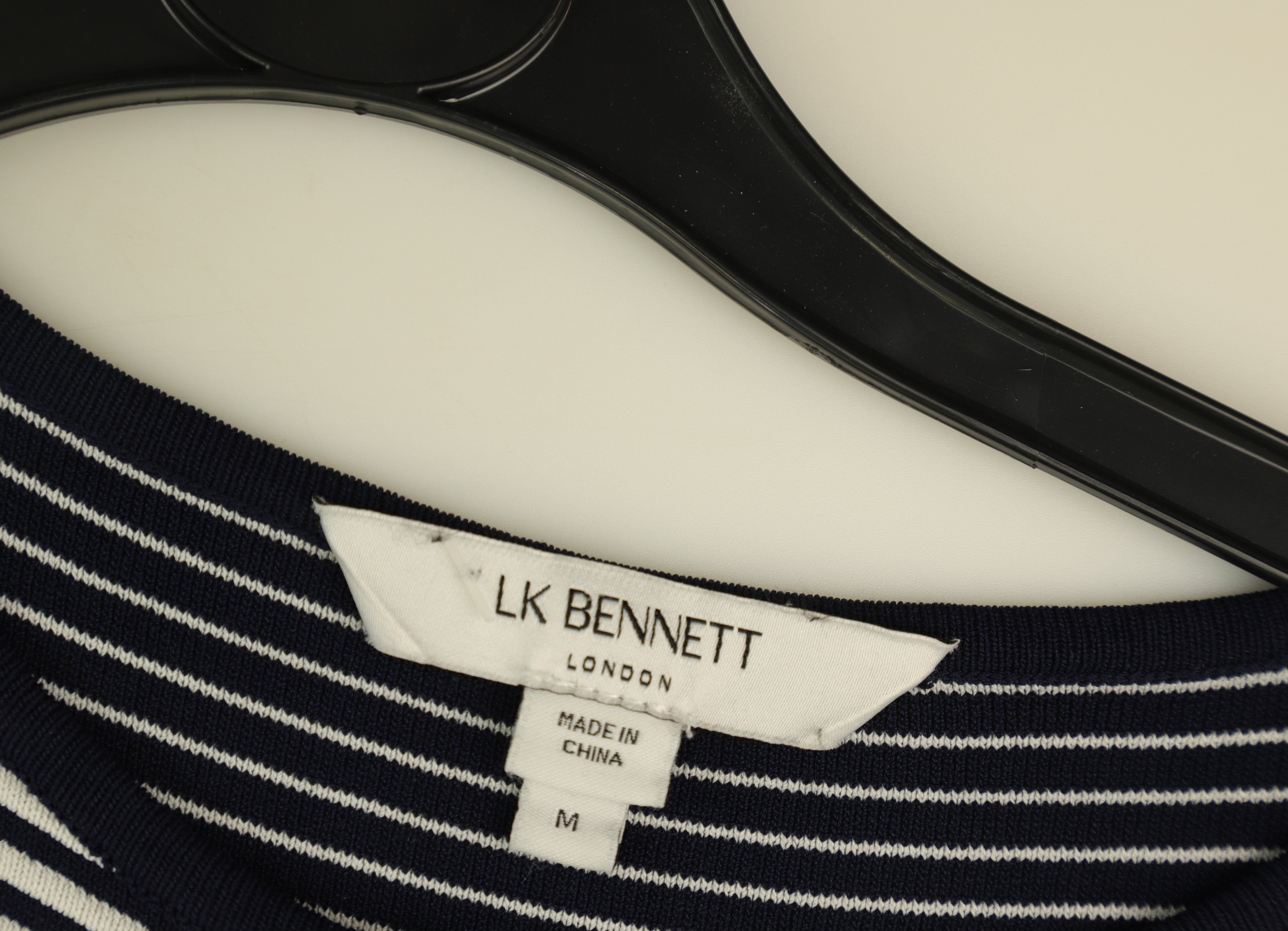 LK Bennett Navy Striped A-line Maxi Dress