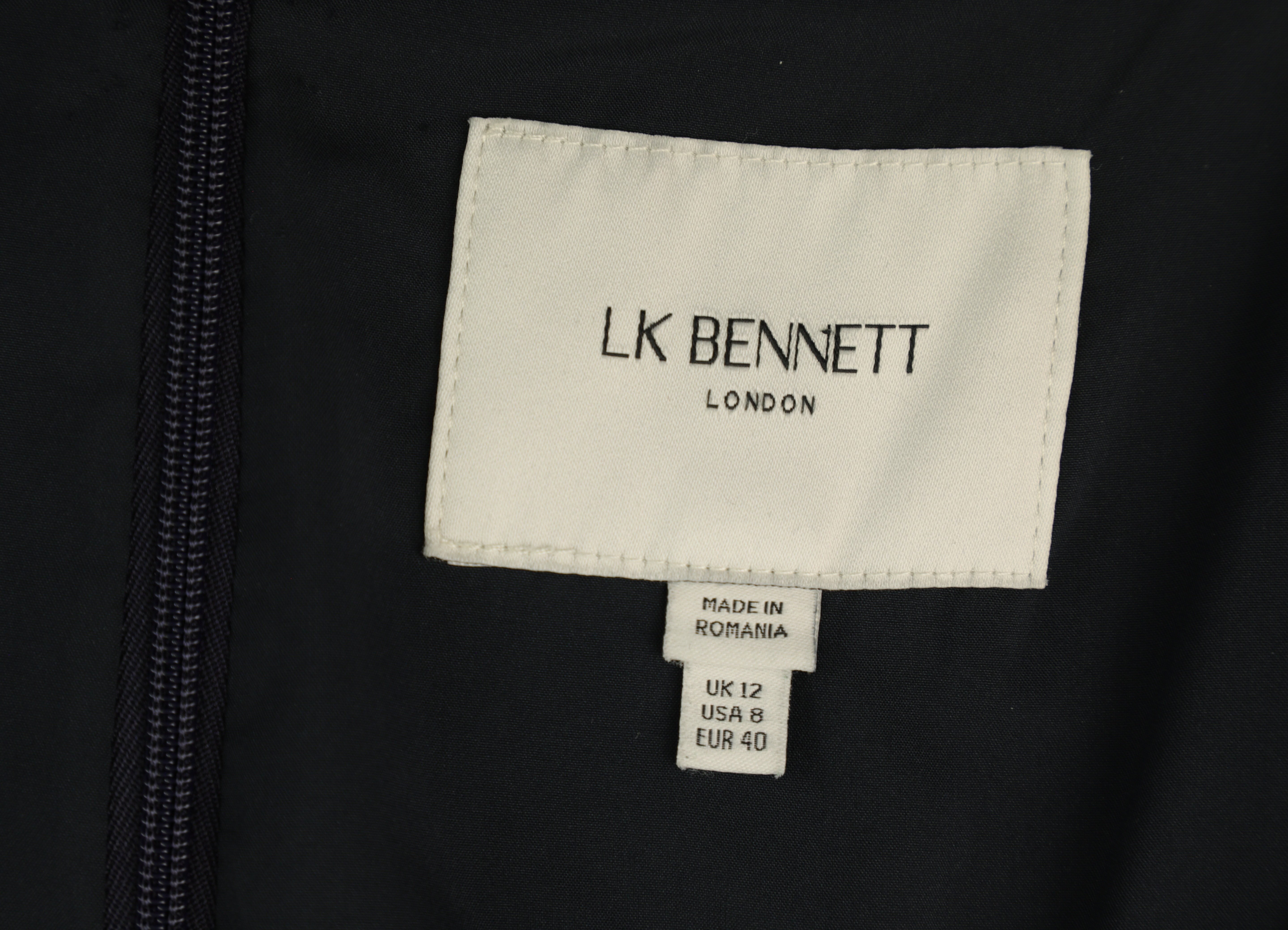 LK Bennett Navy Fitted Maxi Dress Size 12