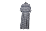 LK Bennett Navy Gingham Maxi Shirt Dress