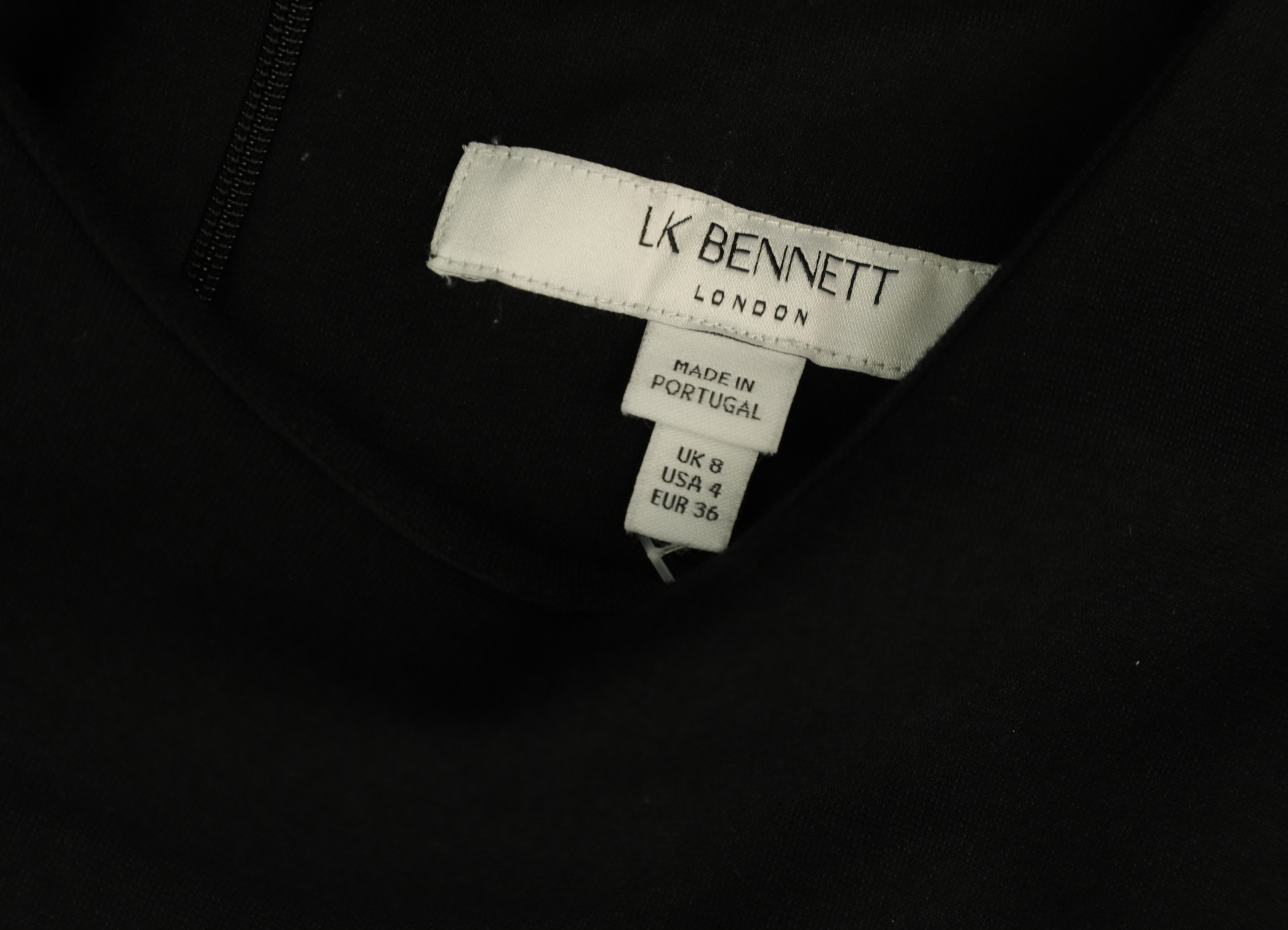 LK Bennett Black Tailored Sheath Midi Dress Size 8