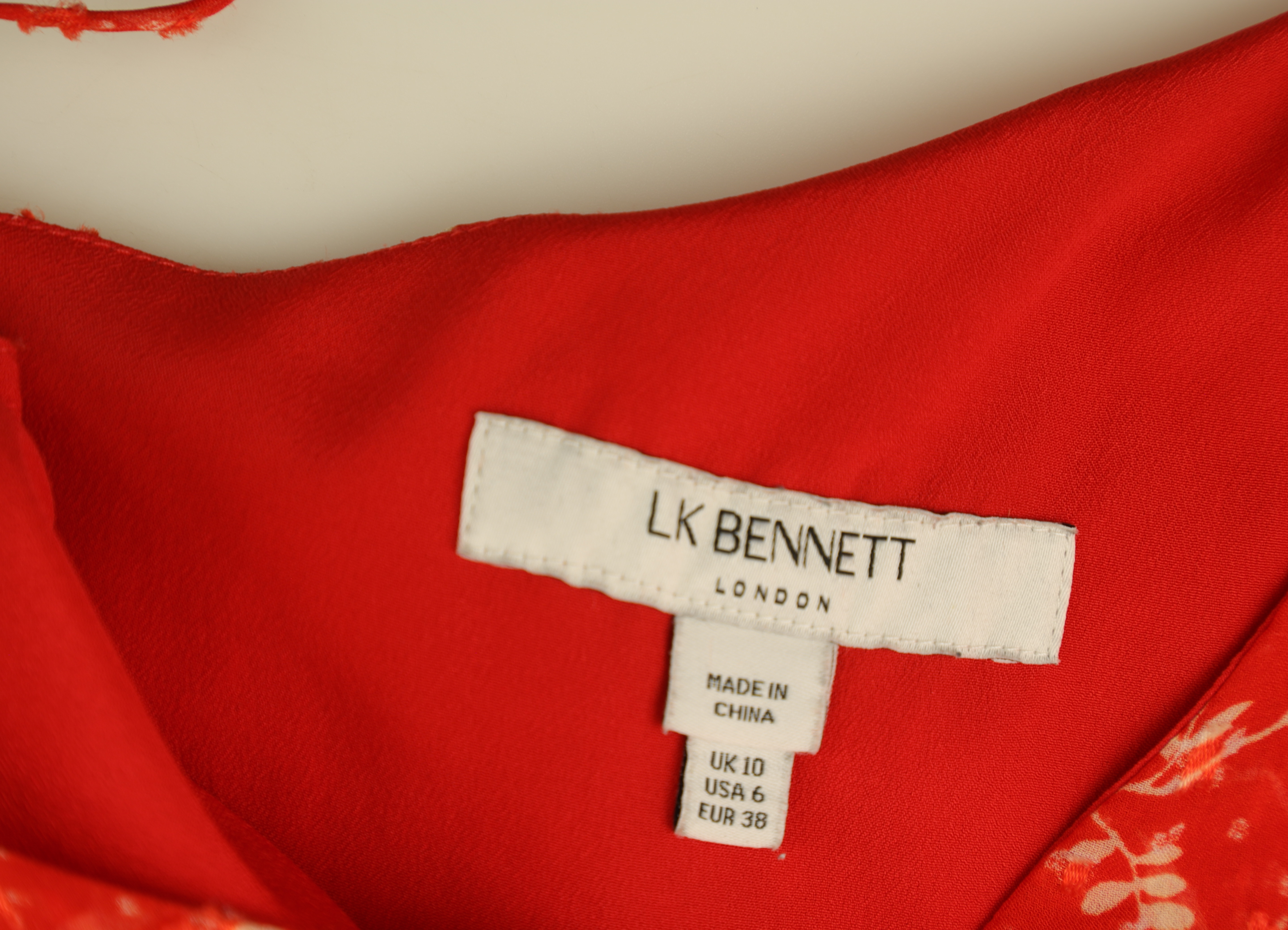 LK Bennett Red Floral Wrap Maxi Dress Size 10