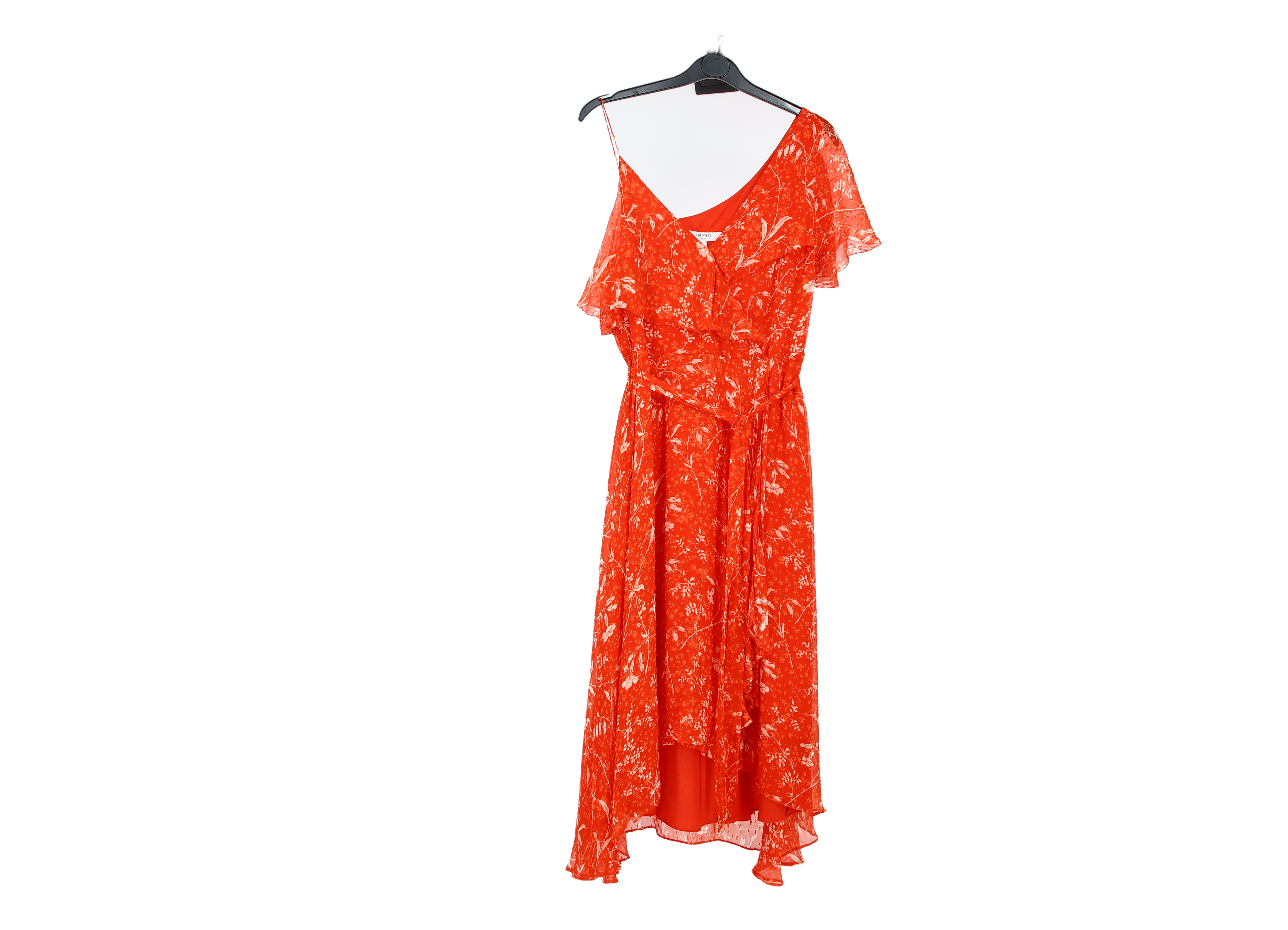 LK Bennett Red Floral Wrap Maxi Dress Size 10
