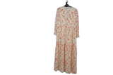 LK Bennett Beige Tiered Ruffle Maxi Dress Size 16