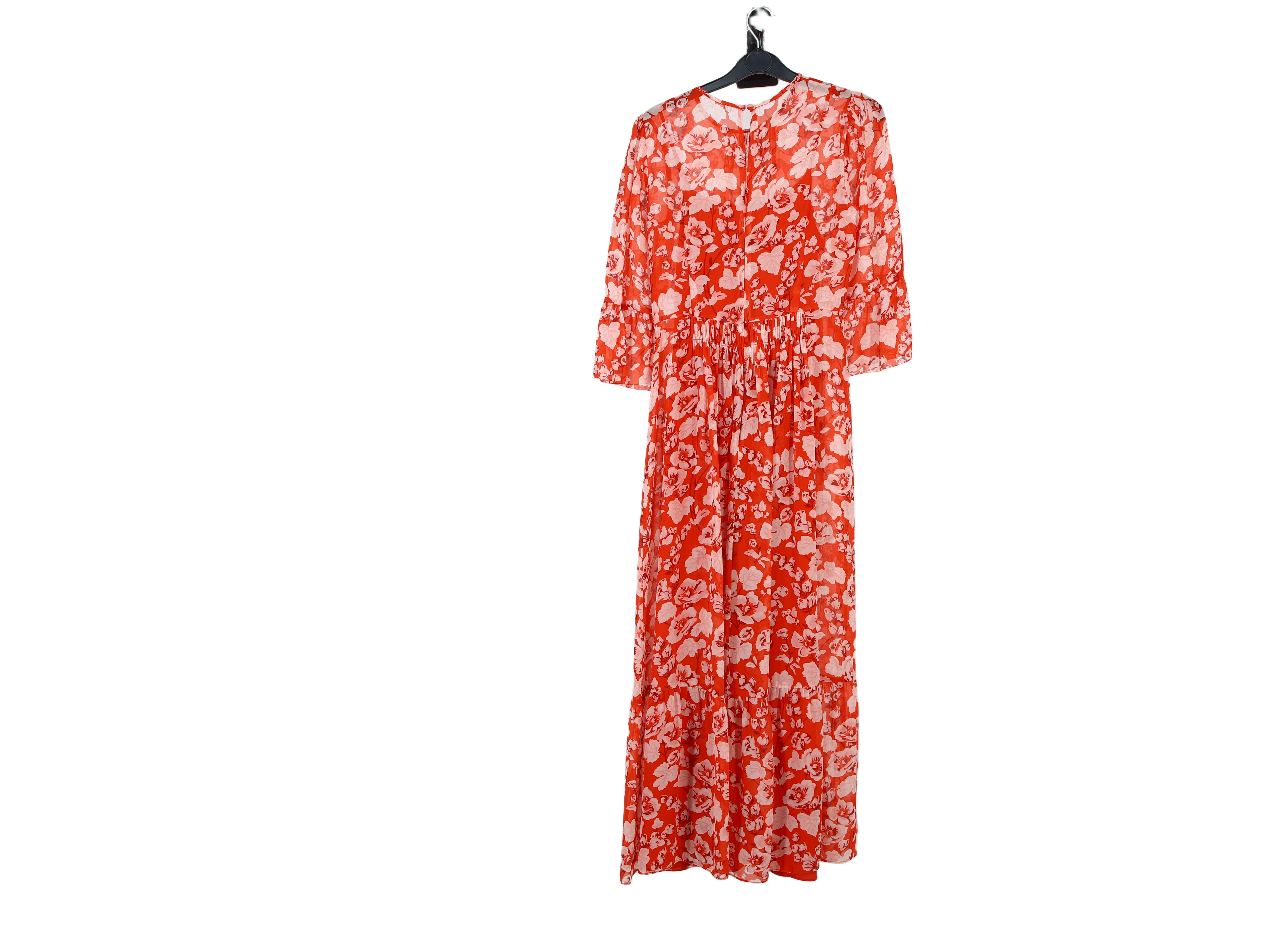 LK Bennett Red Flowy Floral Maxi Dress Size 8