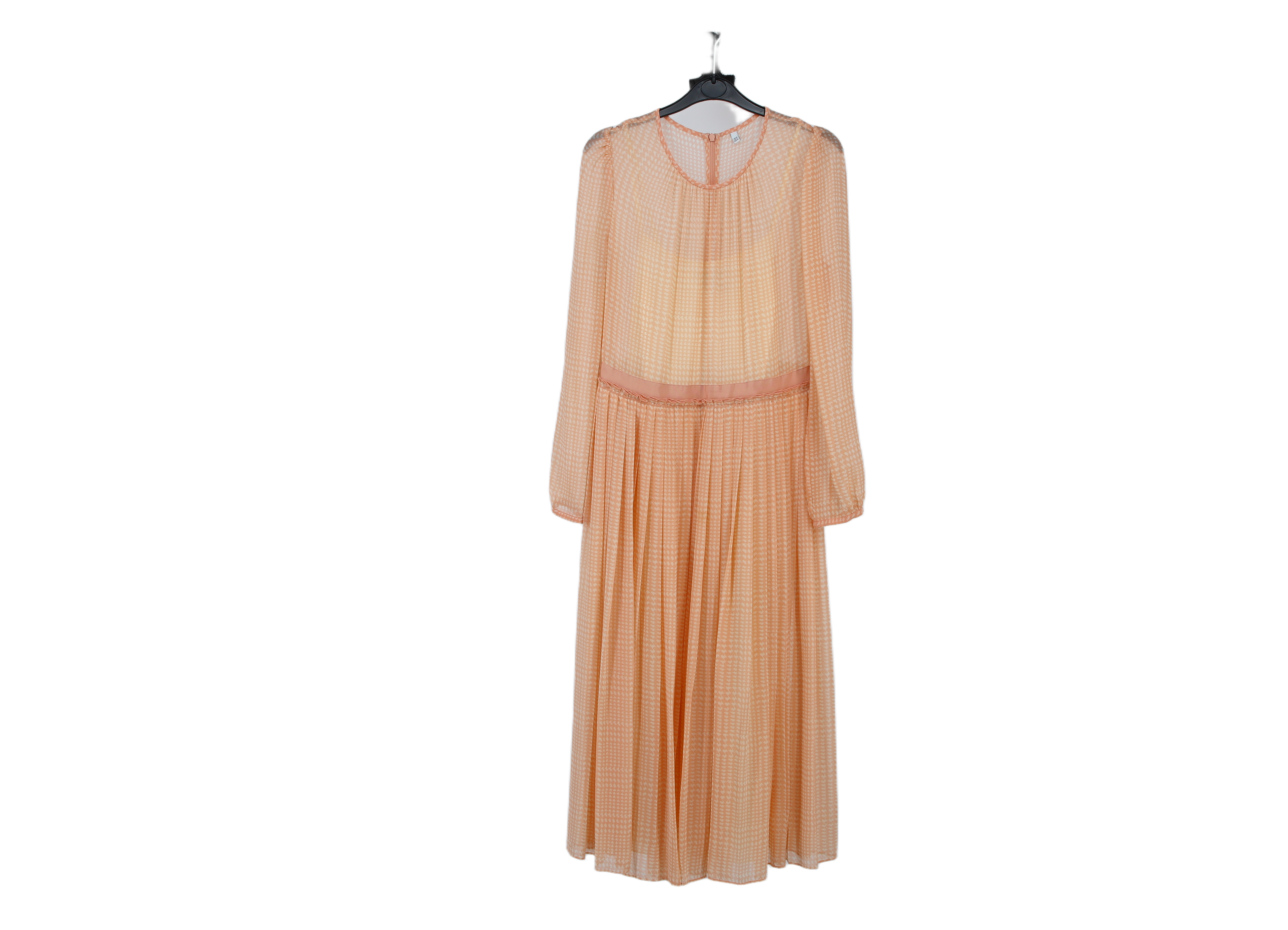 LK Bennett Pink Blouson Pleated Maxi Dress Size 10
