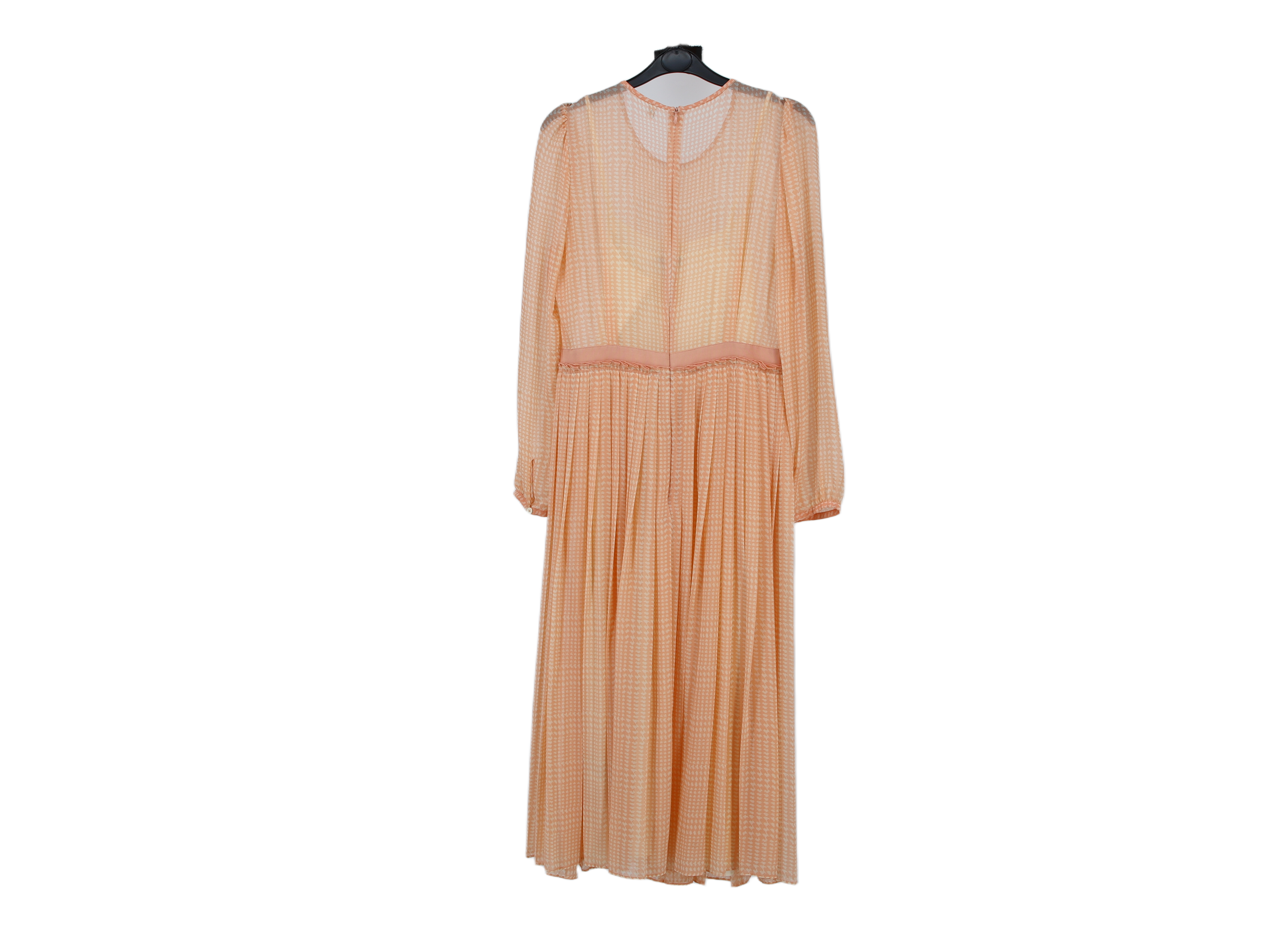 LK Bennett Pink Blouson Pleated Maxi Dress Size 10