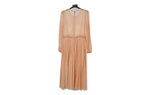 LK Bennett Pink Blouson Pleated Maxi Dress Size 10