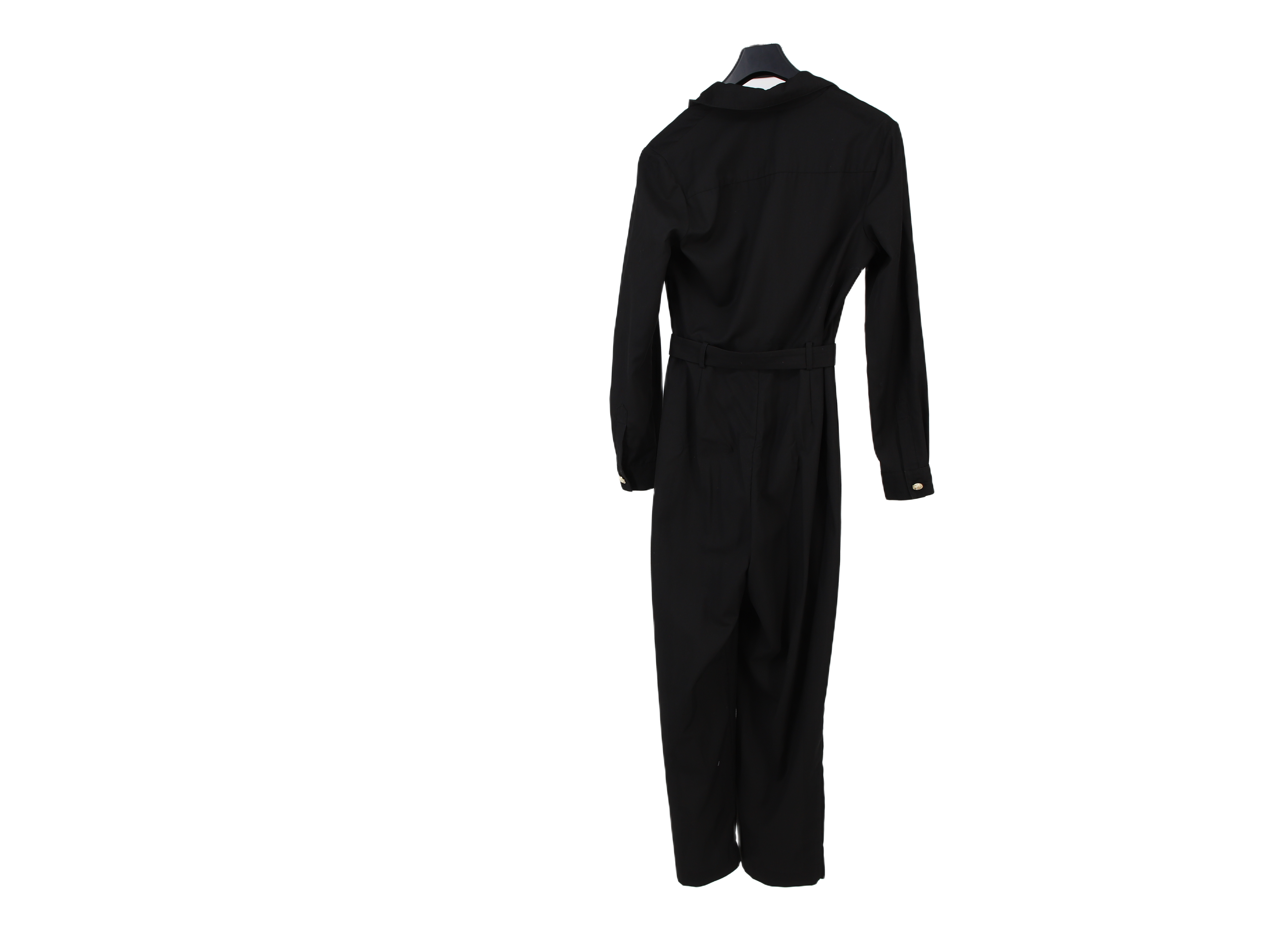 LK Bennett Black Shirt-Waist Long Jumpsuit