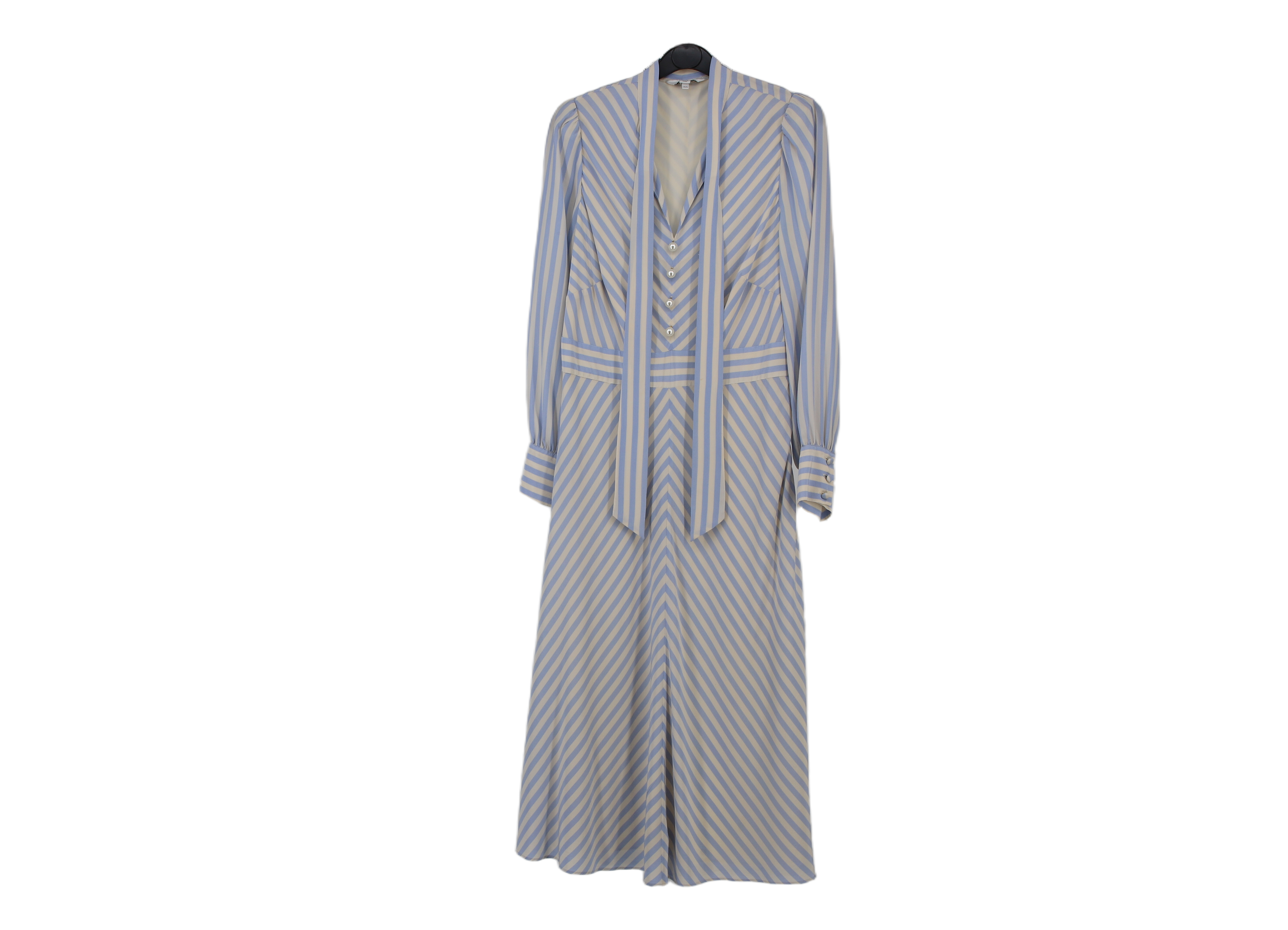 LK Bennett Blue Striped Maxi Dress Size 12