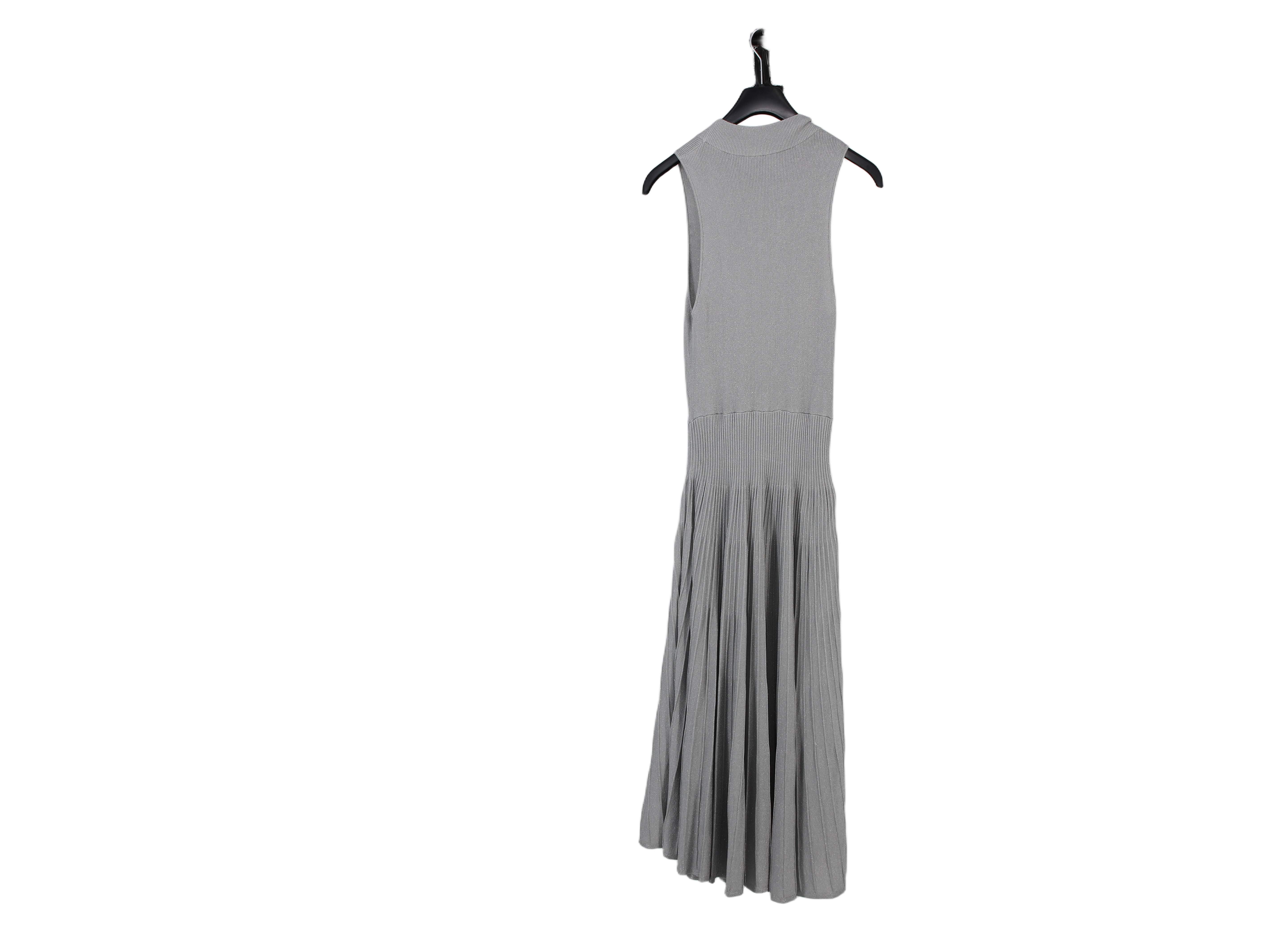 LK Bennett Grey Pleated Maxi Dress Size L