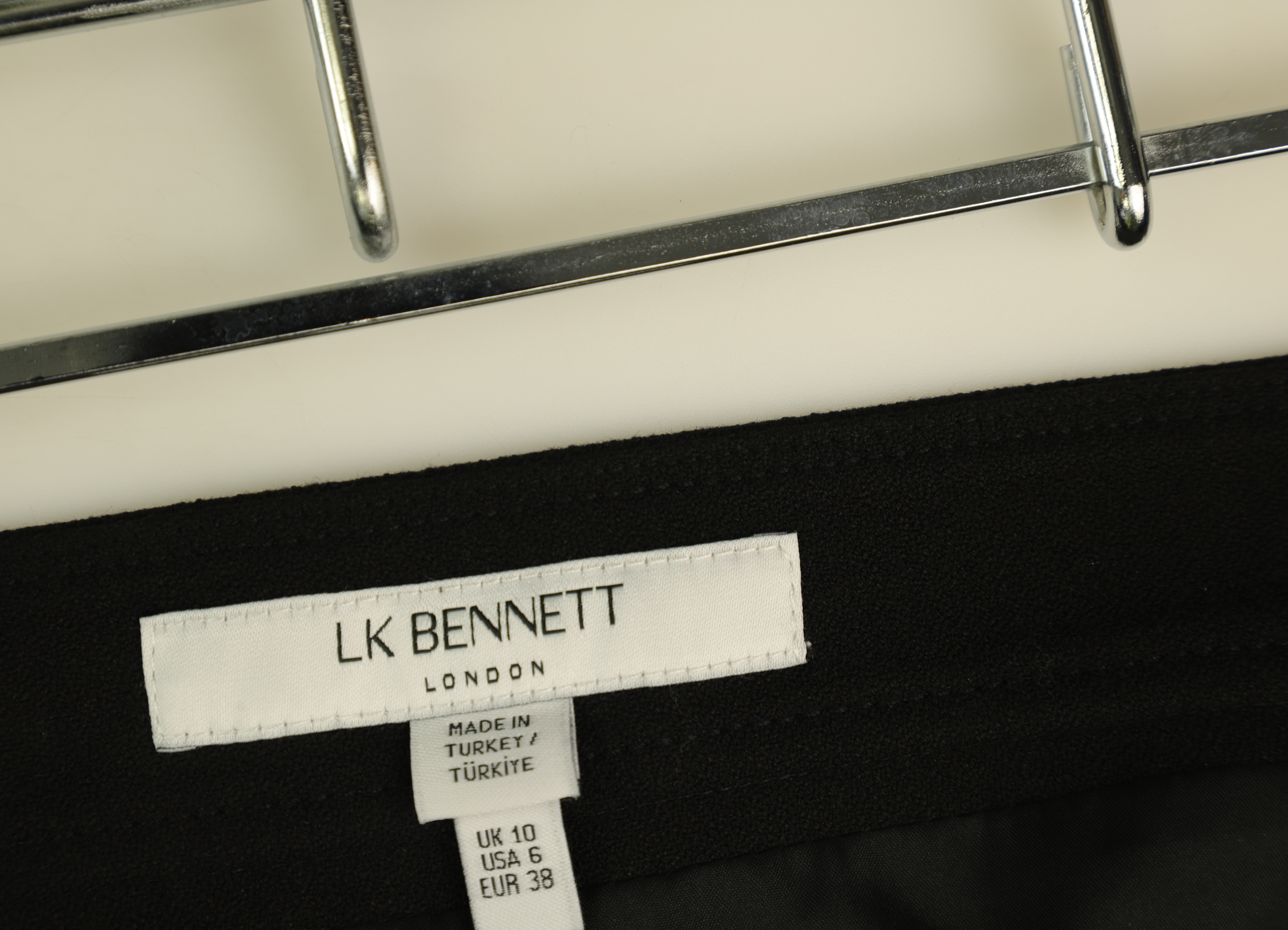 LK Bennett Black Pleated Knee-Length Skirt