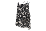 LK Bennett Black Asymmetric Tiered Midi Skirt