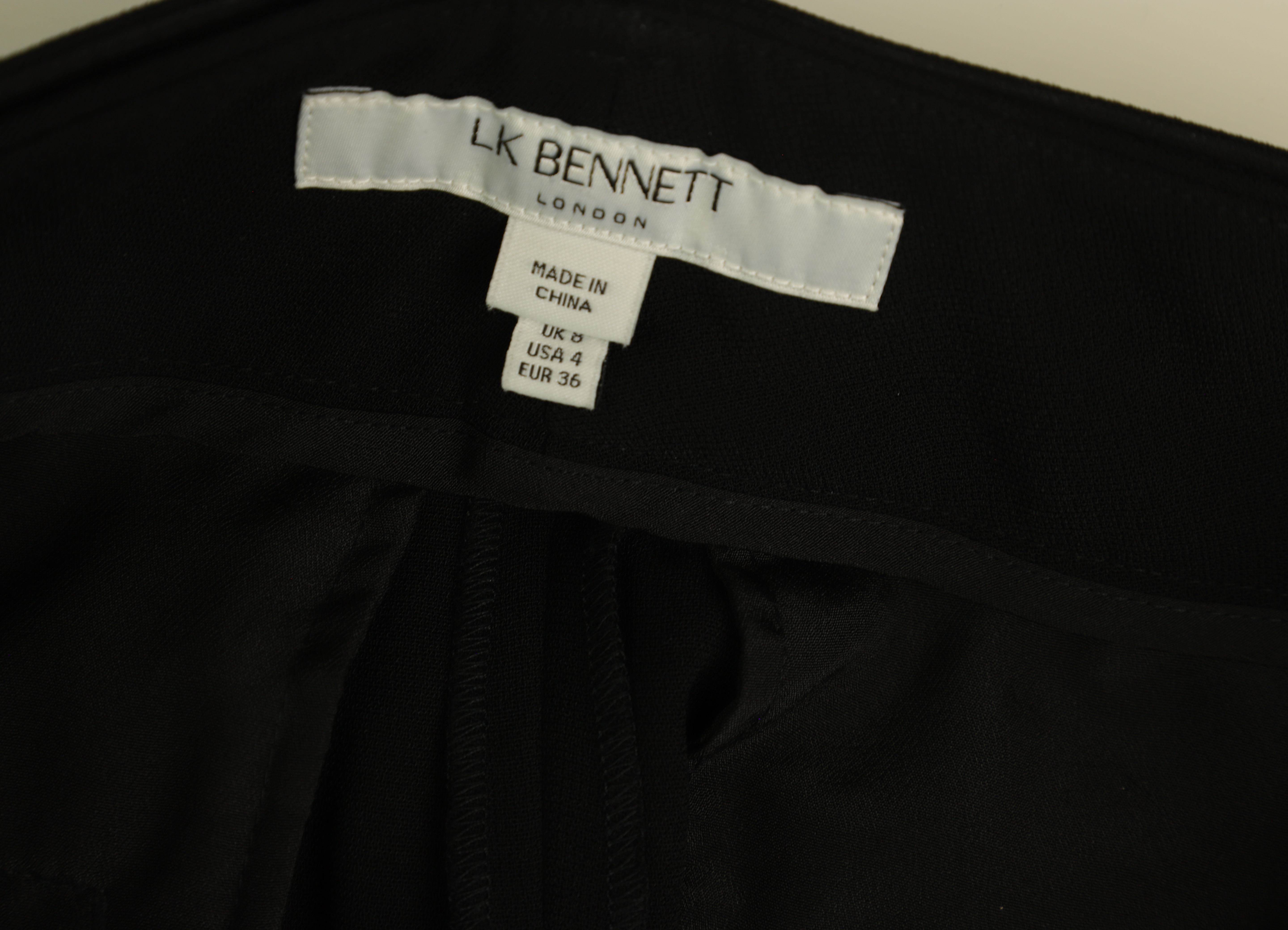 LK Bennett Black High-Waist Tailored Trousers