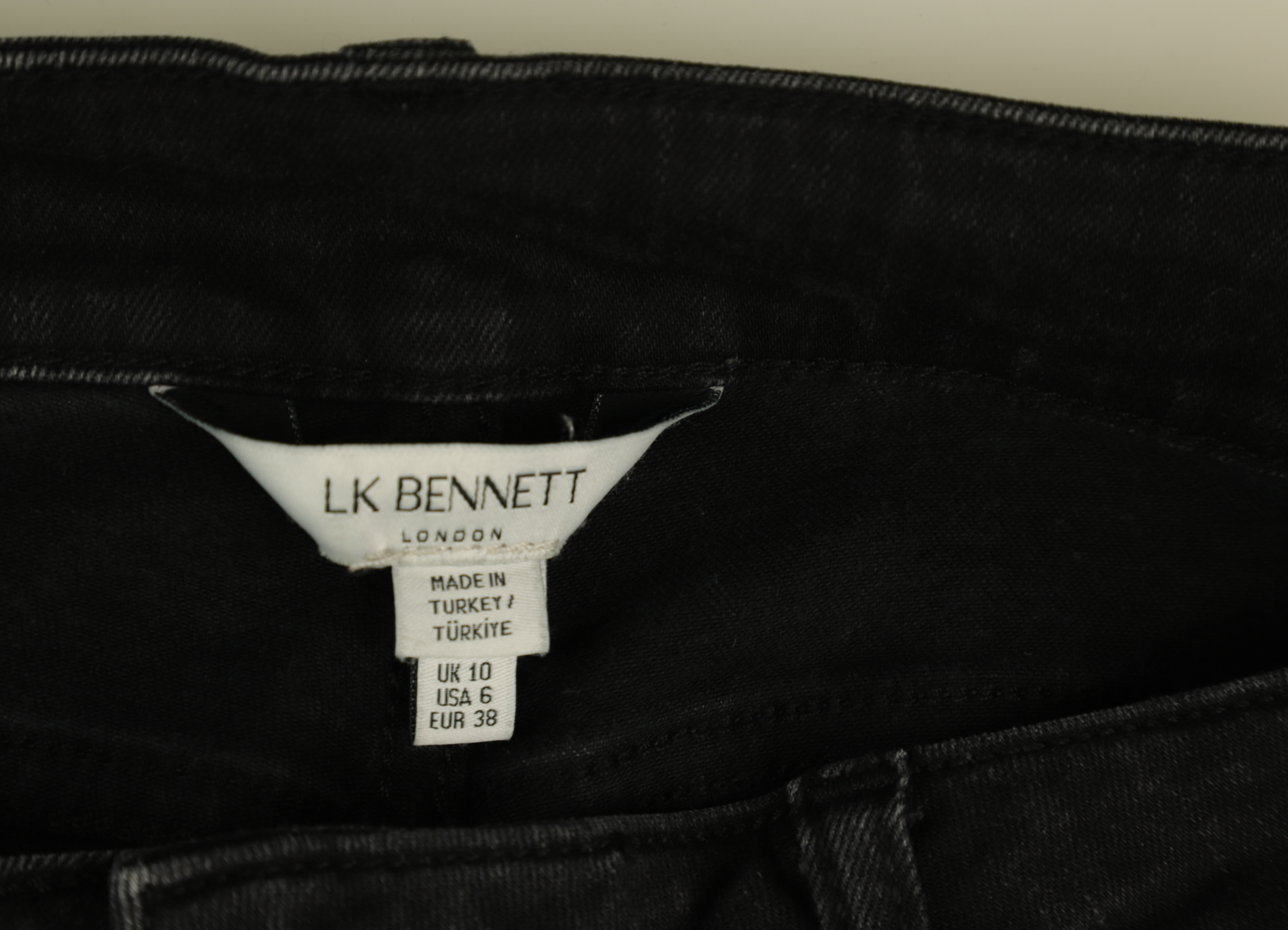 LK Bennett Black High-Rise Straight Jeans