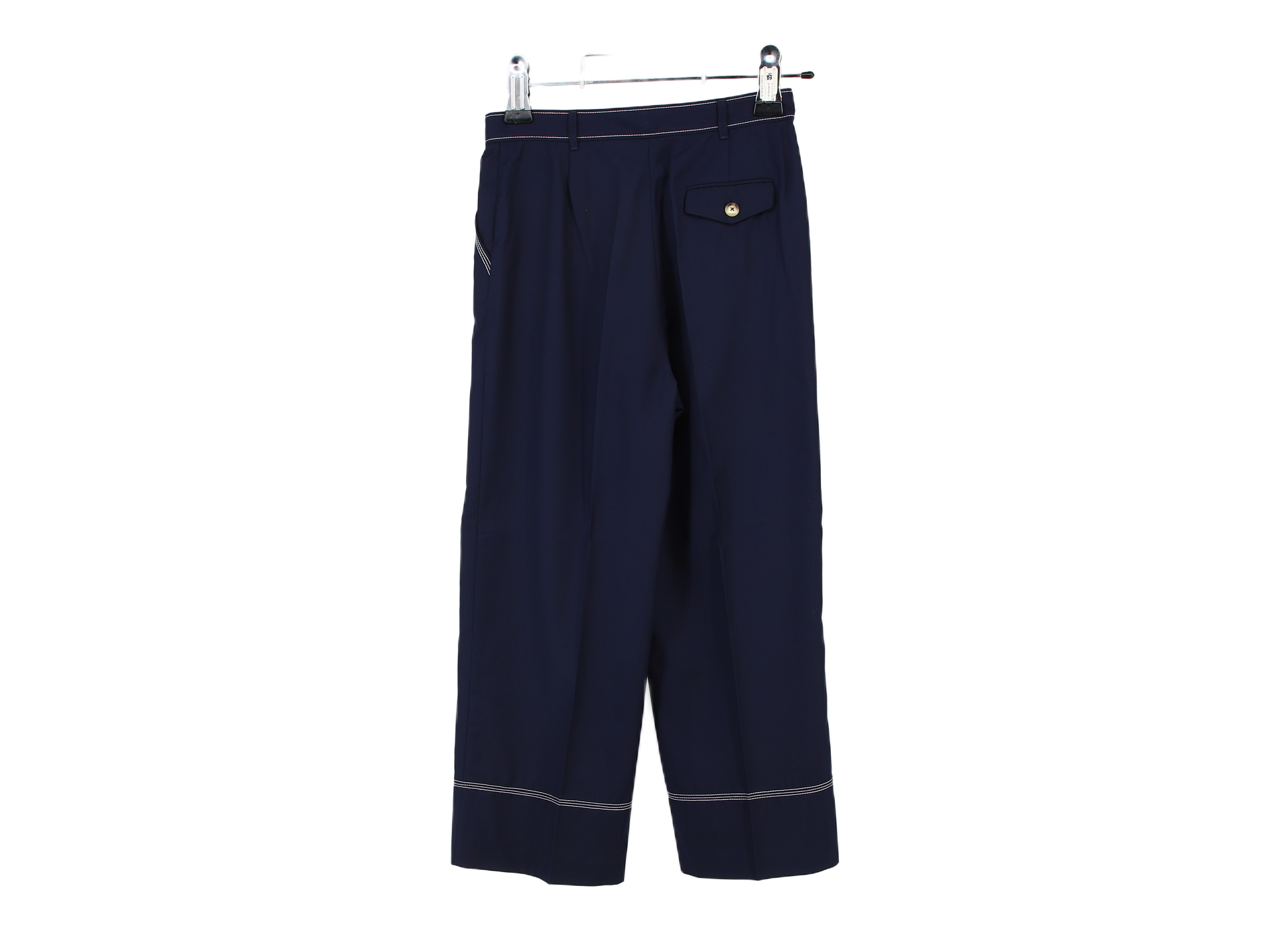 LK Bennett Navy Tailored Wide-Leg Trousers