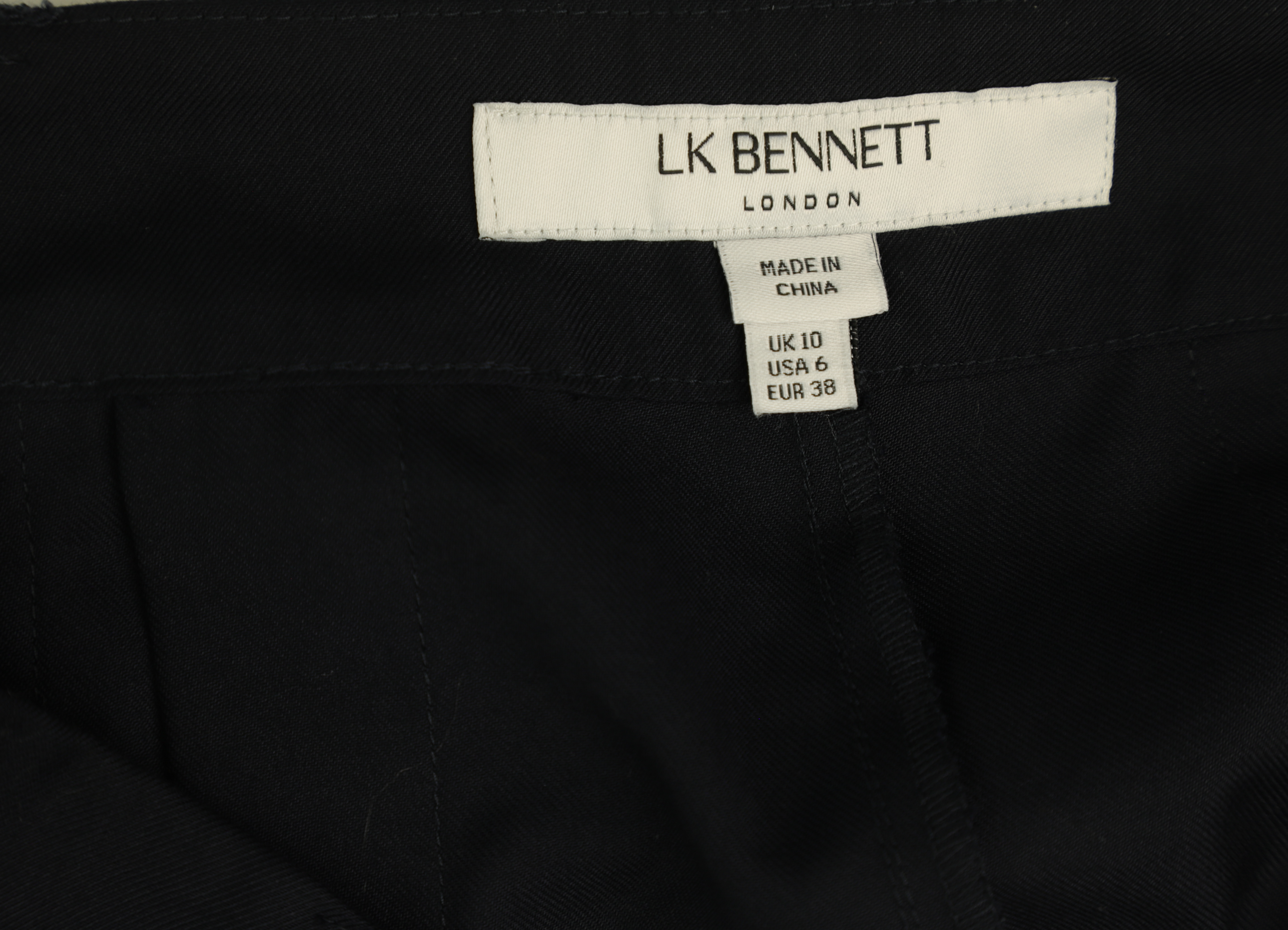 LK Bennett Black Pleated Wide-Leg Trousers Size 10