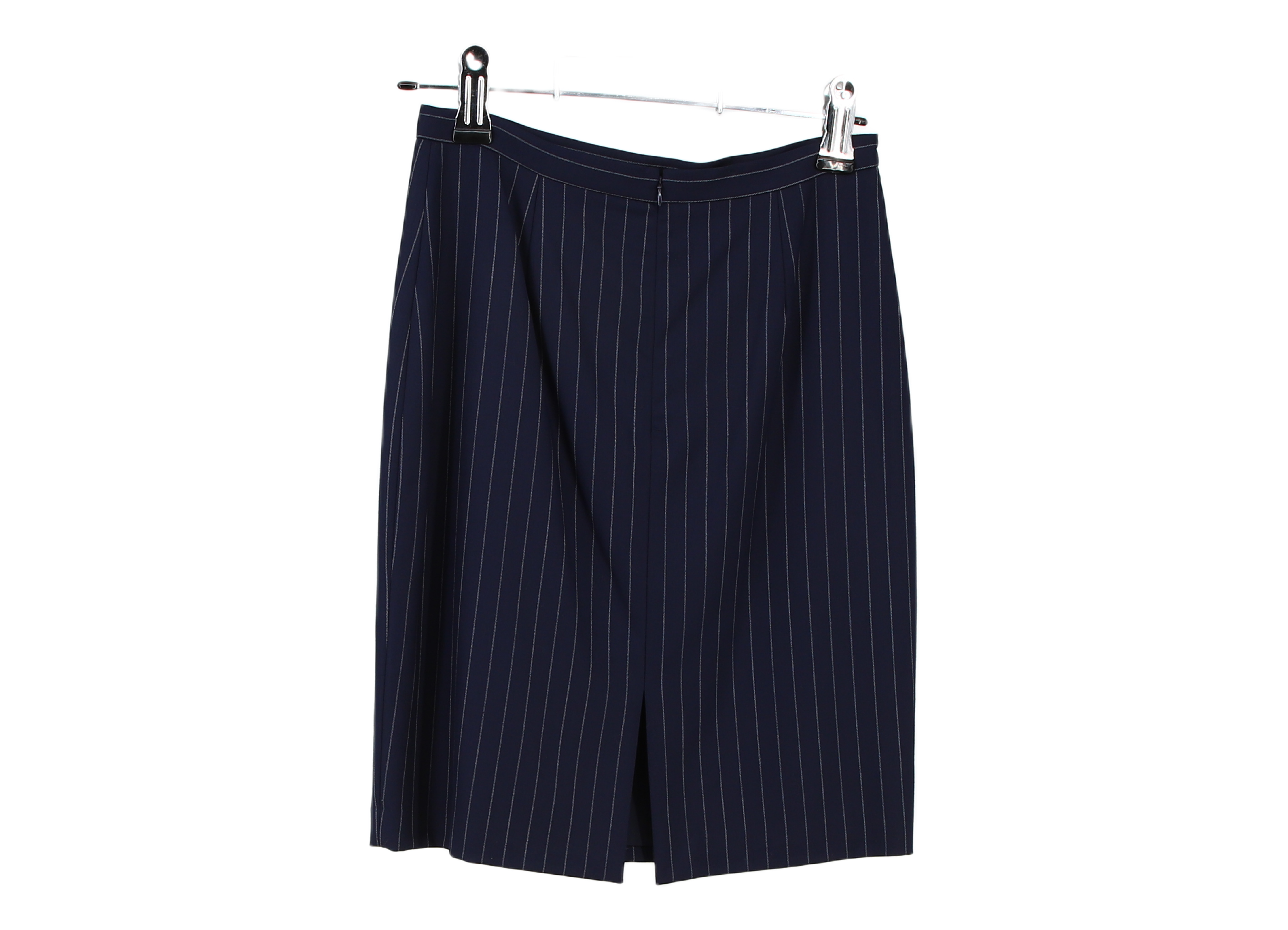 LK Bennett Navy Pinstripe Midi Pencil Skirt Size 16